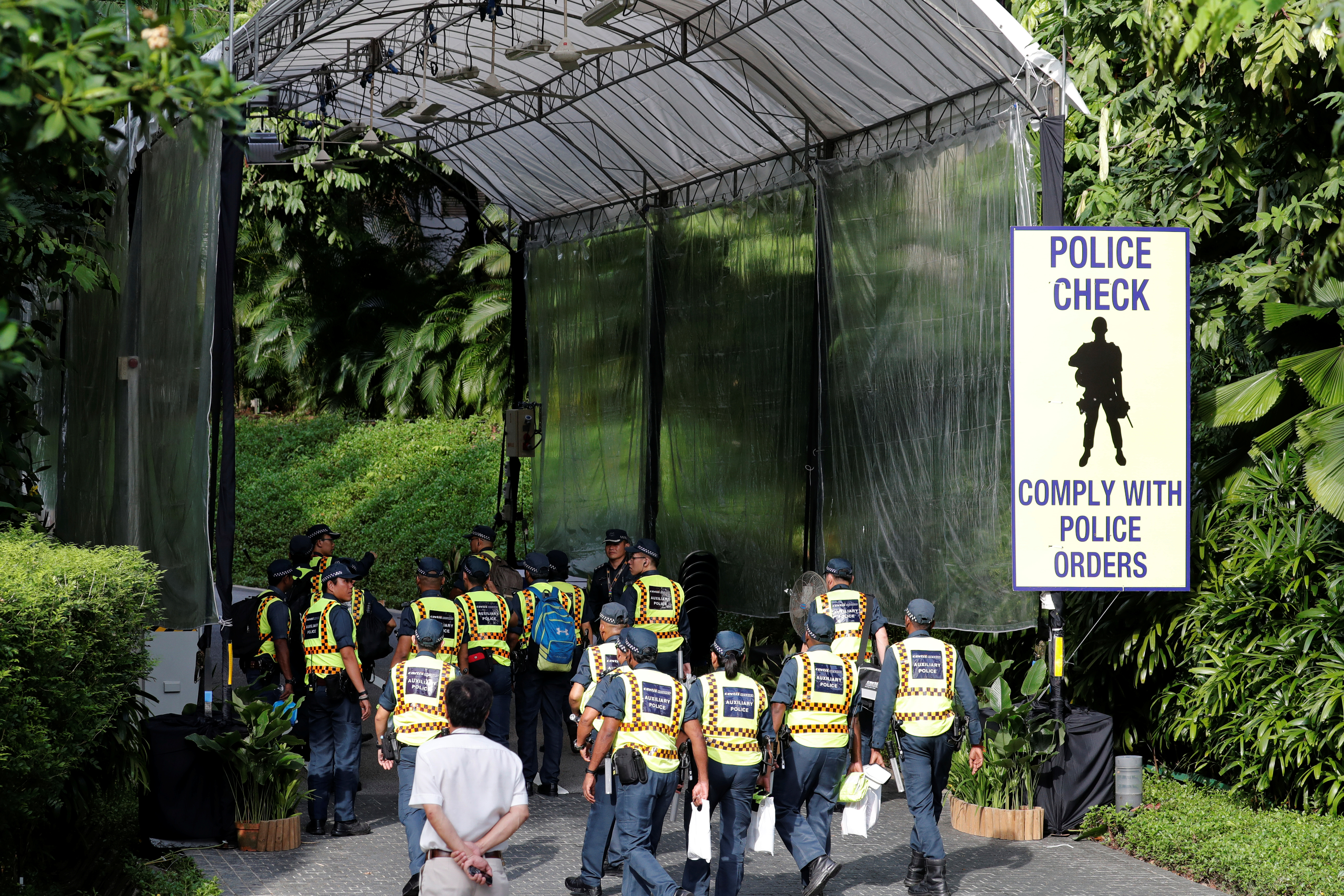 Auxiliary police report for duty at Capella Hotel on Sentosa Island in ...