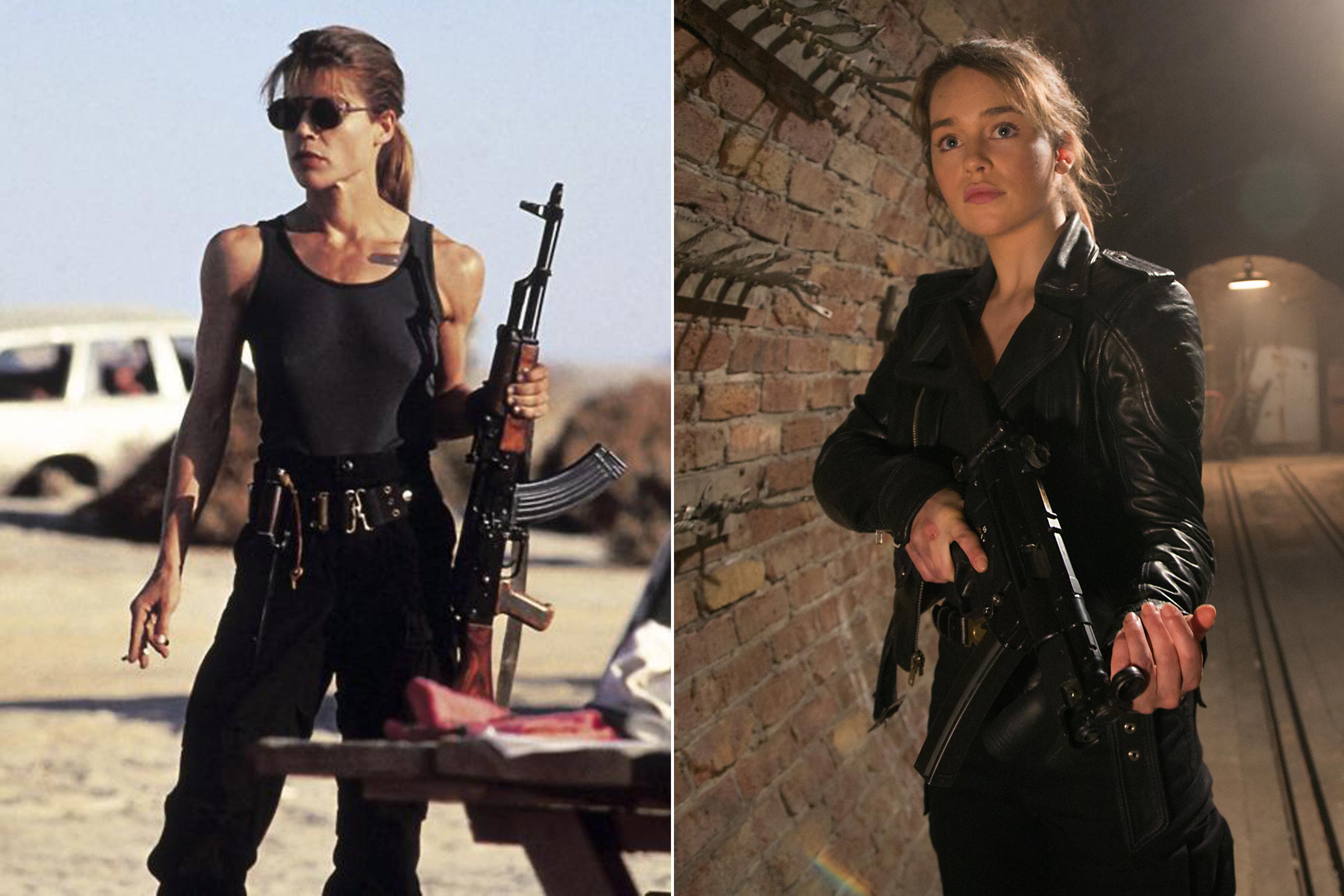 <i>The Terminator</i> first came to theaters in 1984 with Linda Hamilton starring as the iconic Sarah Connor. Four films later, Arnold Schwarzenegger is still the titular terminator, but franchise newcomer Emilia Clarke of <i>Game of Thrones</i> fame joins as a reboot of Connor.
