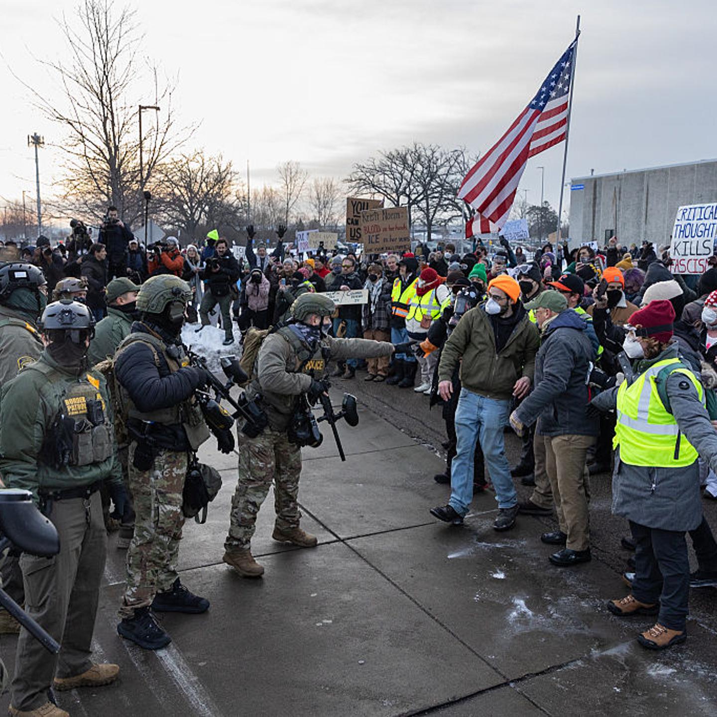 Clashes erupt outside ICE facility in Minneapolis
