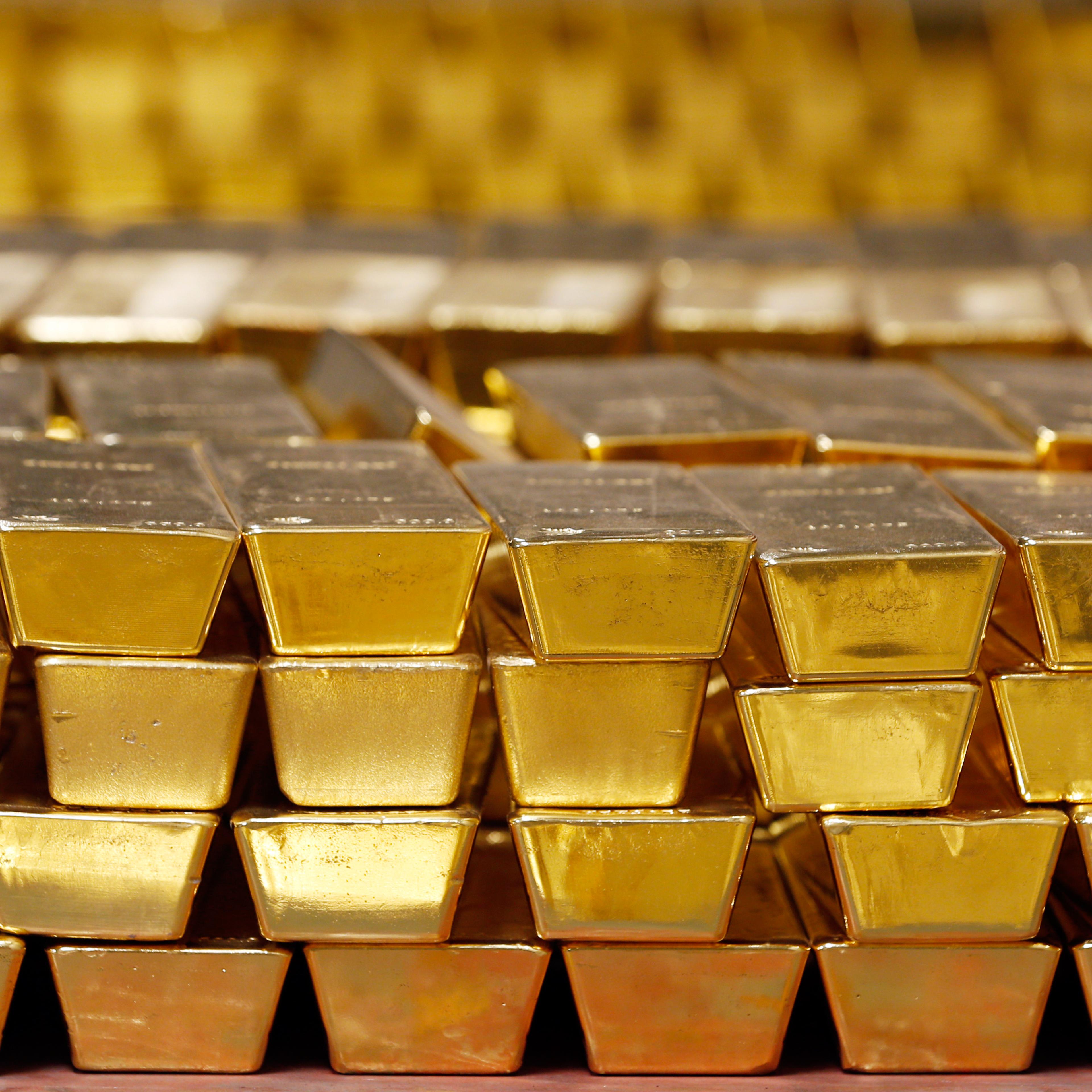 Stacks of gold bars