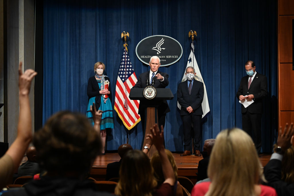 Members Of The Coronavirus Task Force Hold Press Briefing