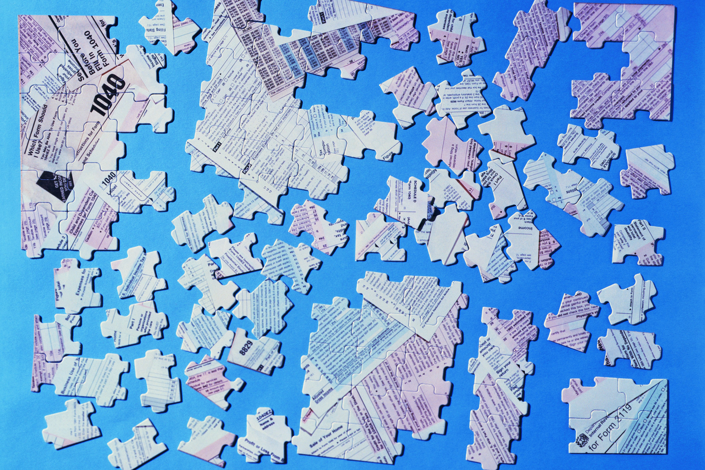 Jigsaw Puzzle of Tax Forms