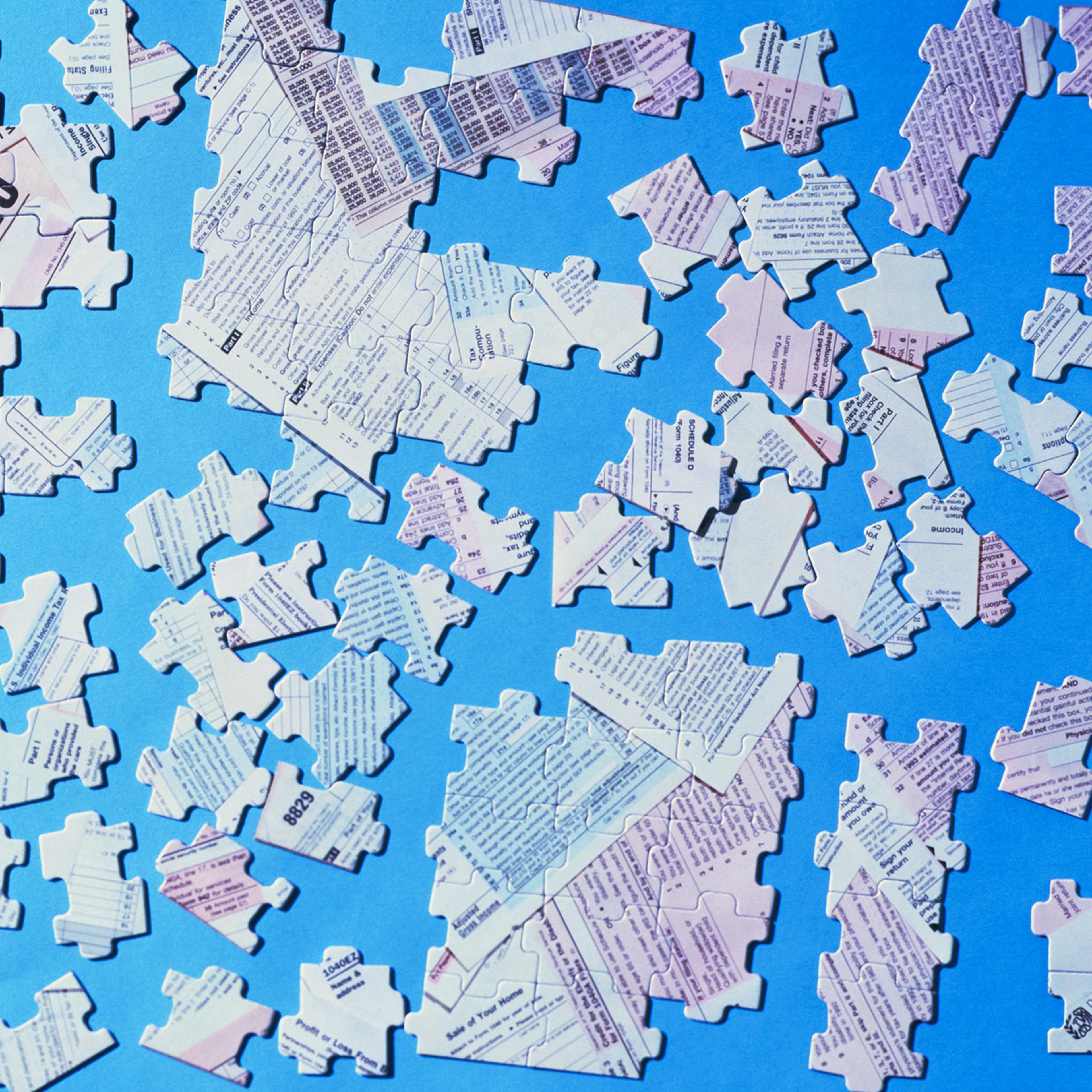 Jigsaw Puzzle of Tax Forms