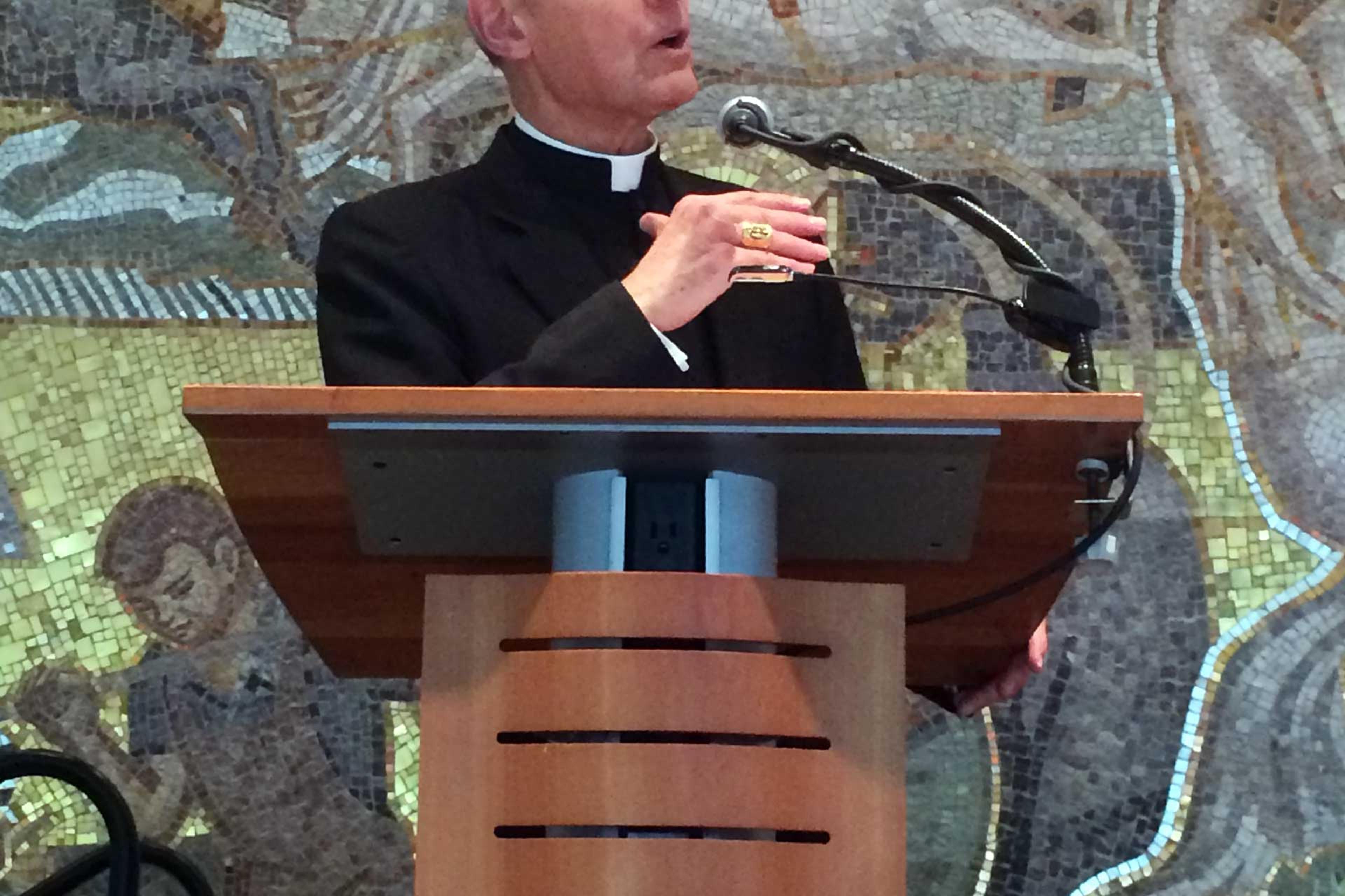 Cardinal Donald Wuerl speaks at an AFL-CIO event in Washington on June 15, 2015.