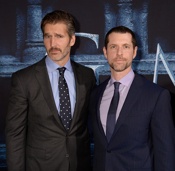 Game of Thrones Showrunners David Benioff and D. B. Weiss attend the premiere for the show's sixth season at TCL Chinese Theatre on April 10, 2016 in Hollywood City.