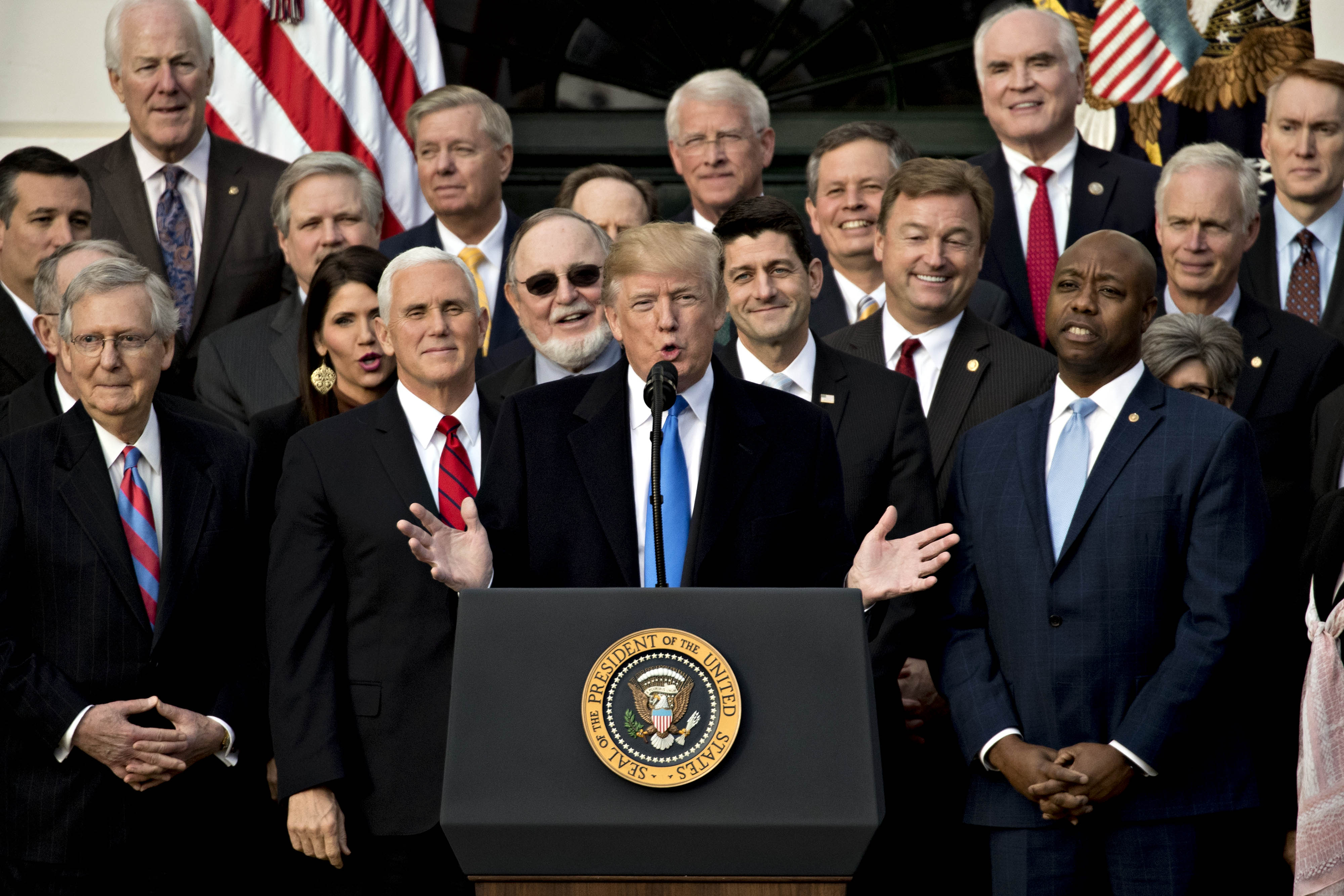 President Trump Holds Tax Bill Passage Event With Republican Congressional Members