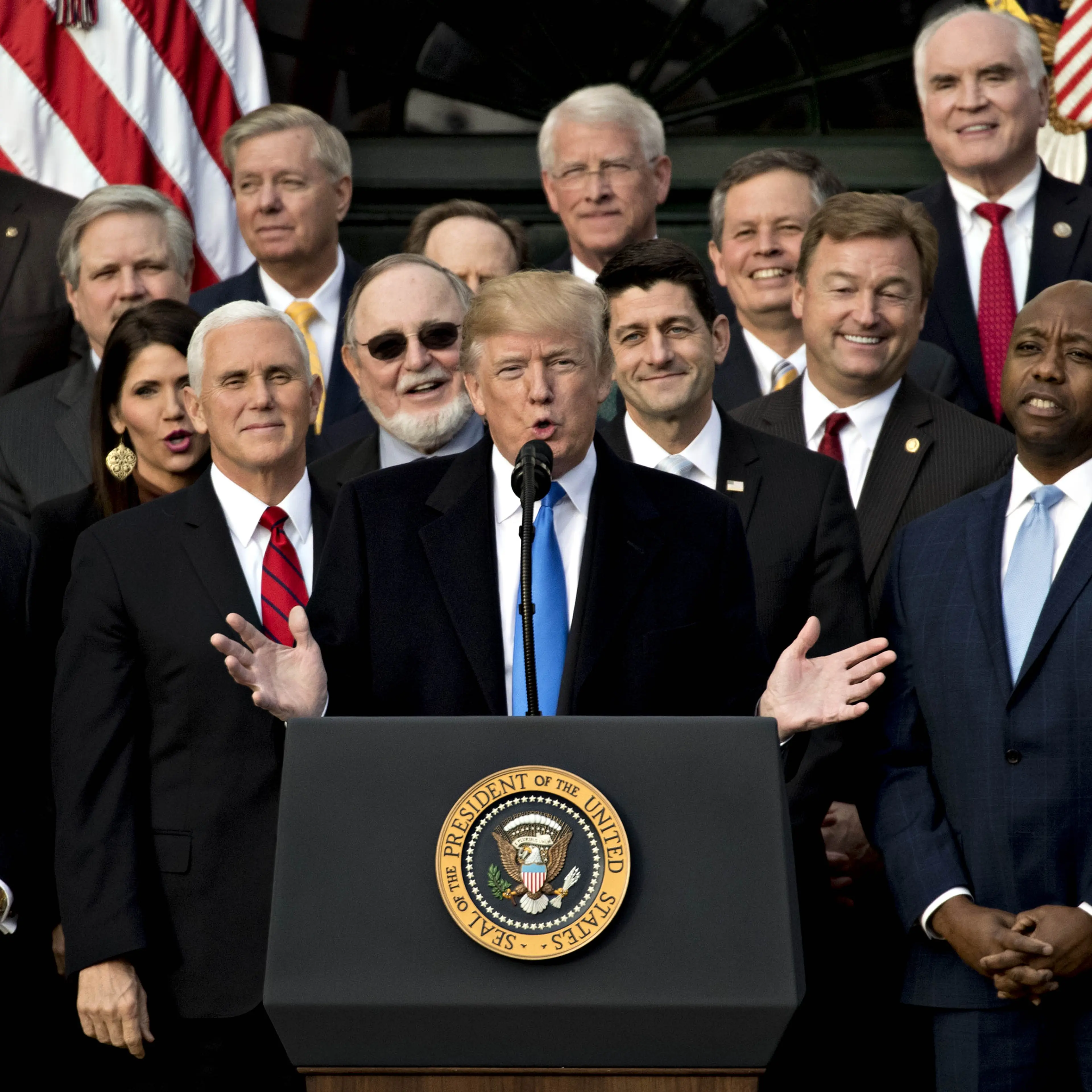 President Trump Holds Tax Bill Passage Event With Republican Congressional Members