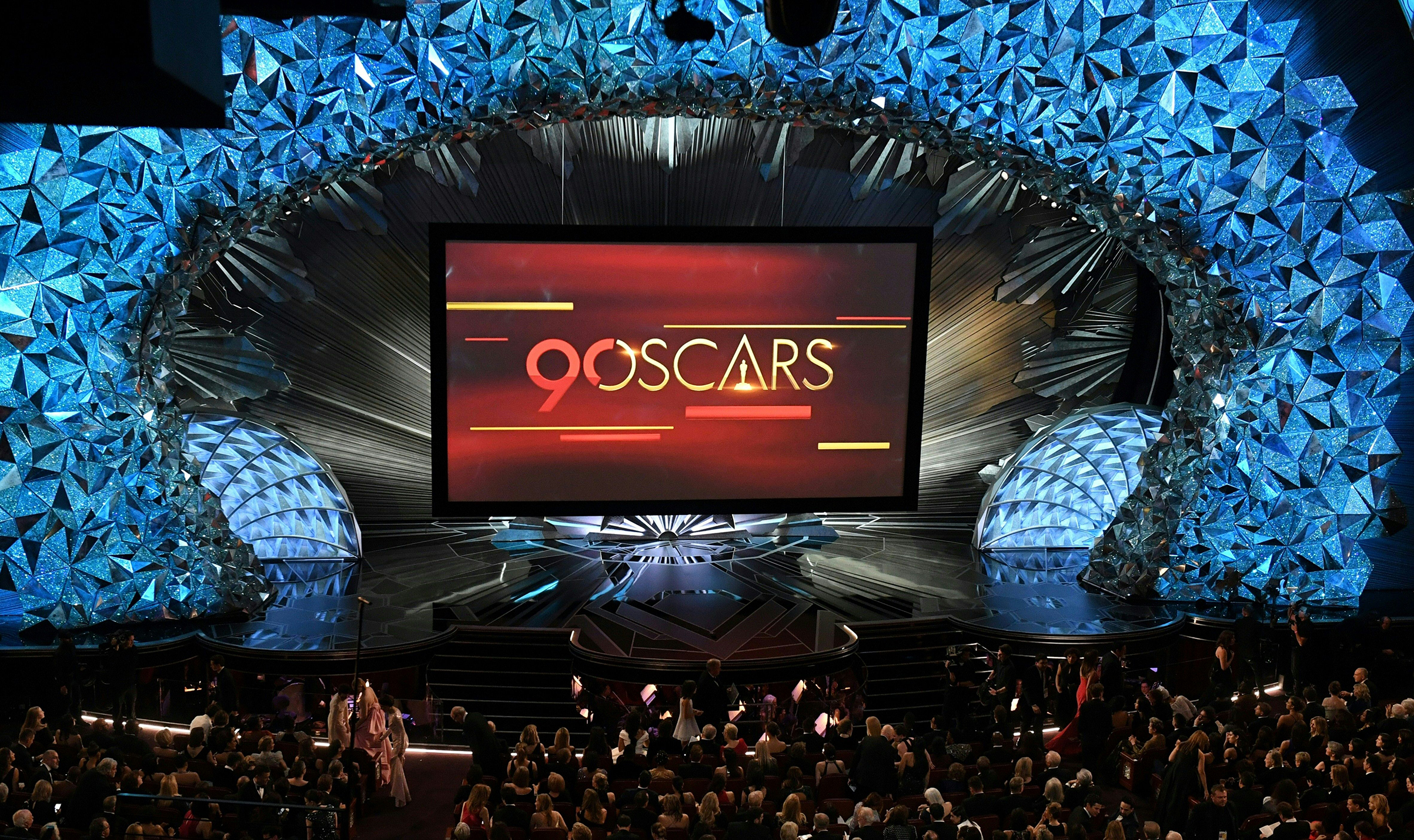 Oscars A general view shows the stage during the 90th Annual Academy Awards show on March 4, 2018 in Hollywood.