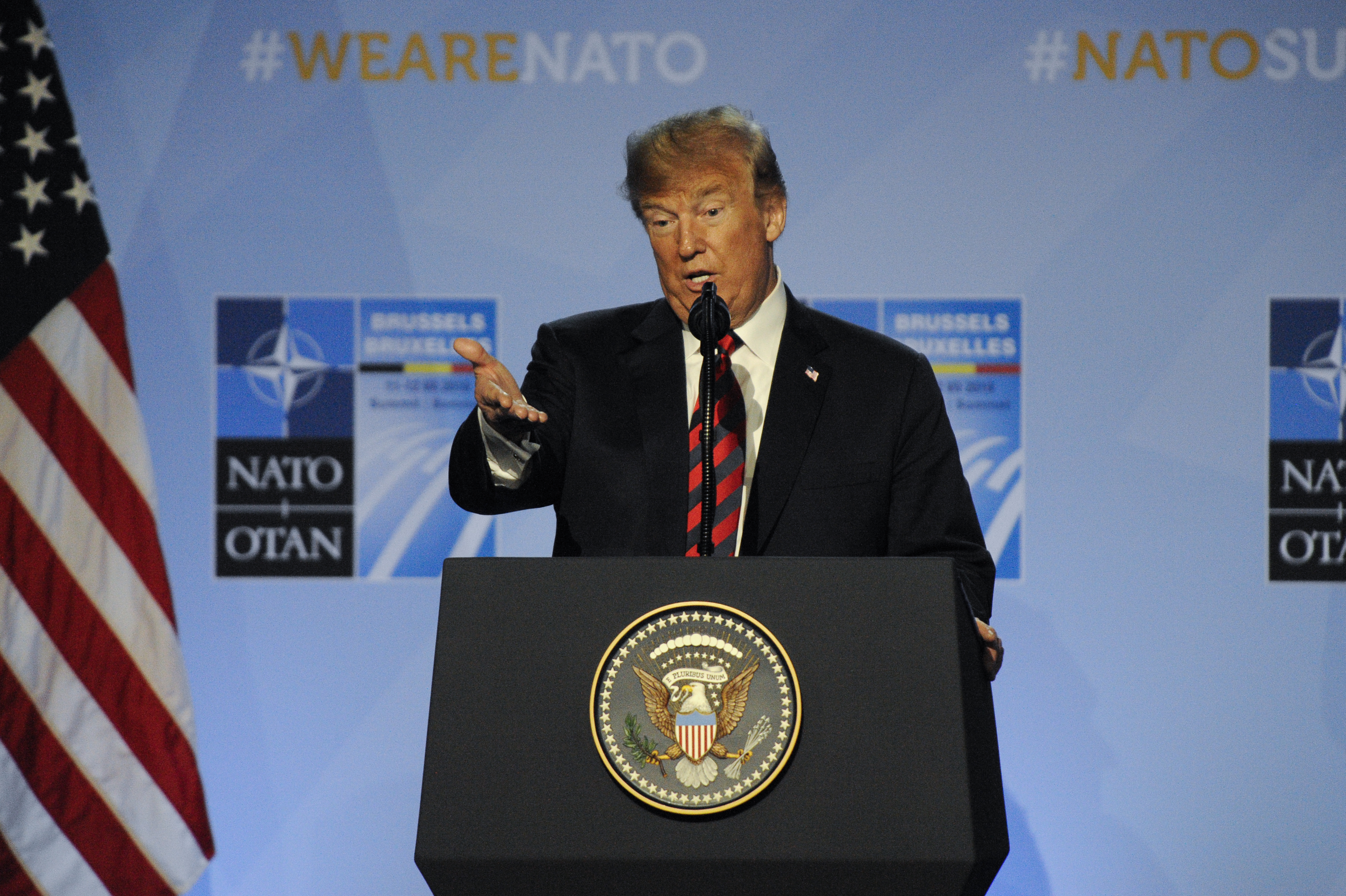 Donald Trump Press Conference At NATO summit
