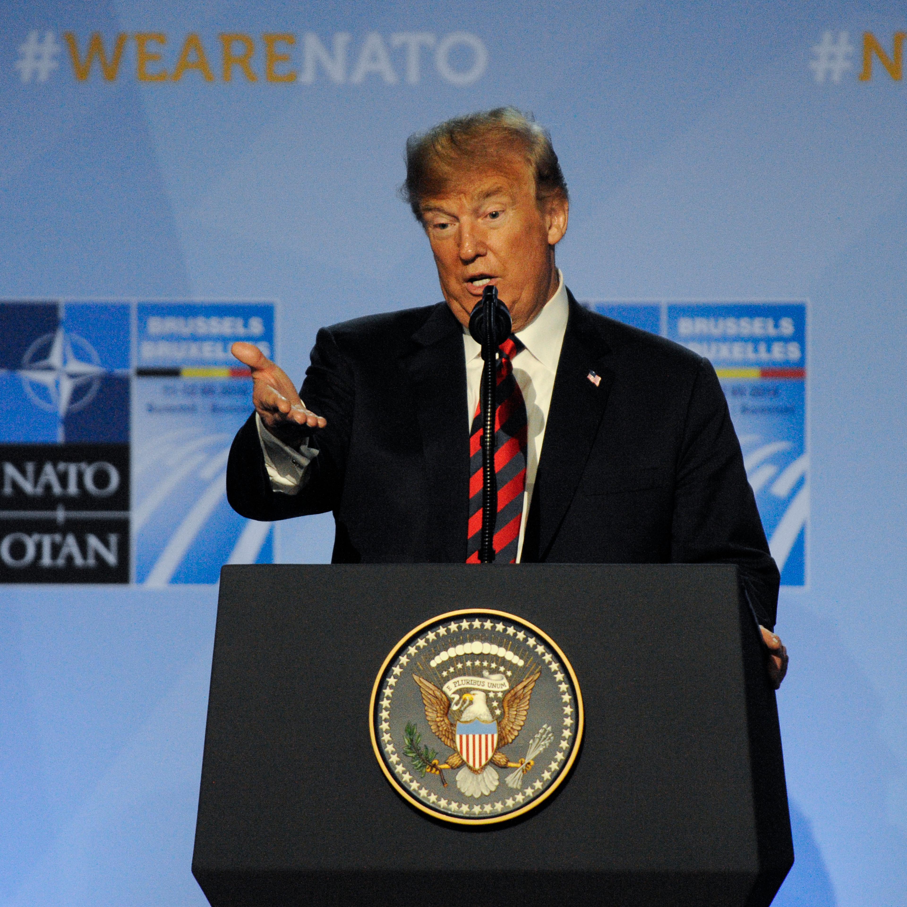 Donald Trump Press Conference At NATO summit