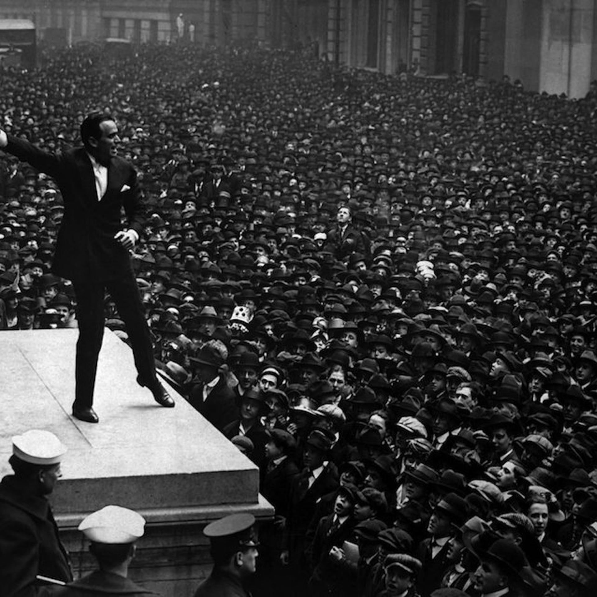 Douglas Fairbanks at the Third Liberty Loan rally for funds.