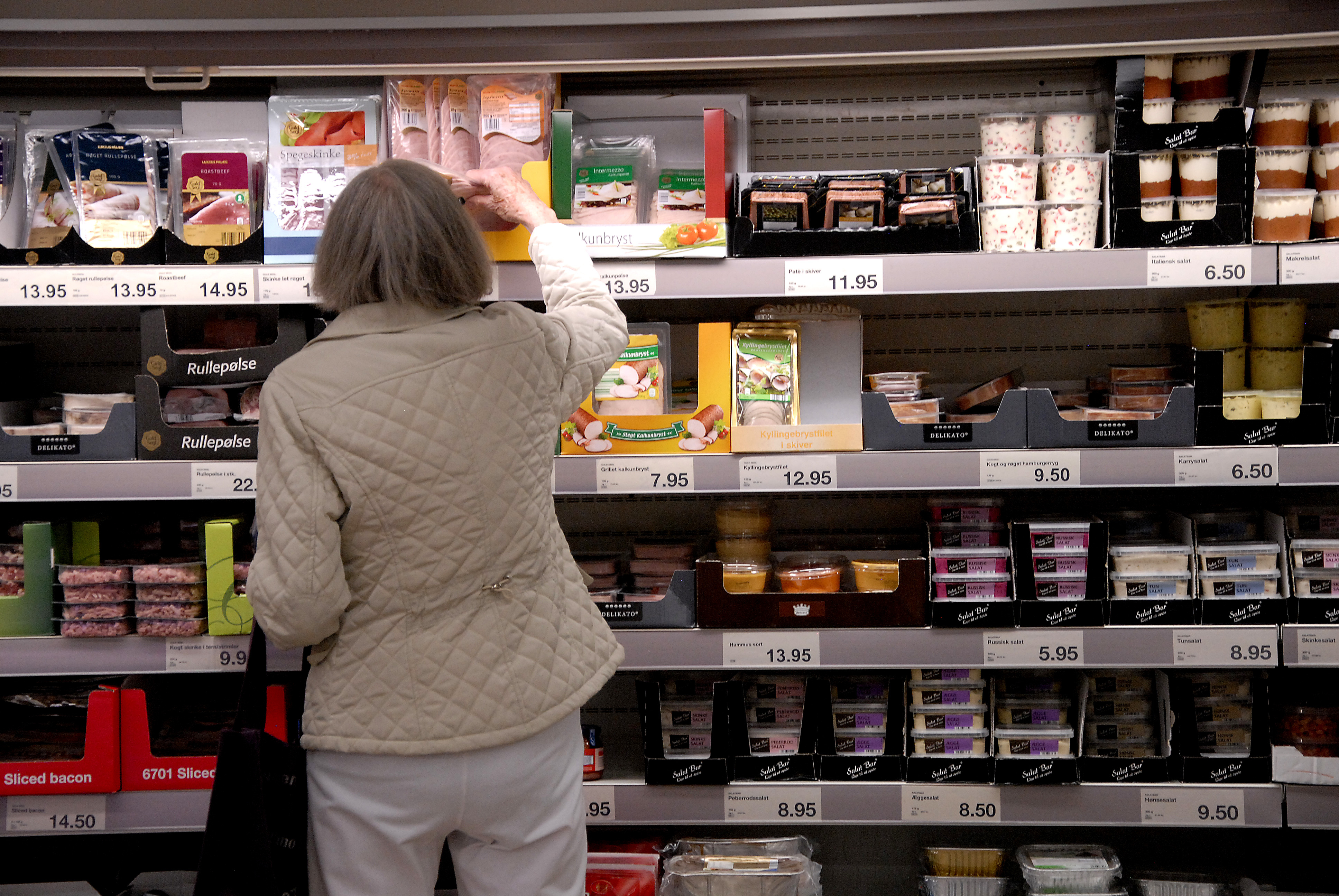 Consumers life in Aldi grovery store in Copenhagen,Denmark