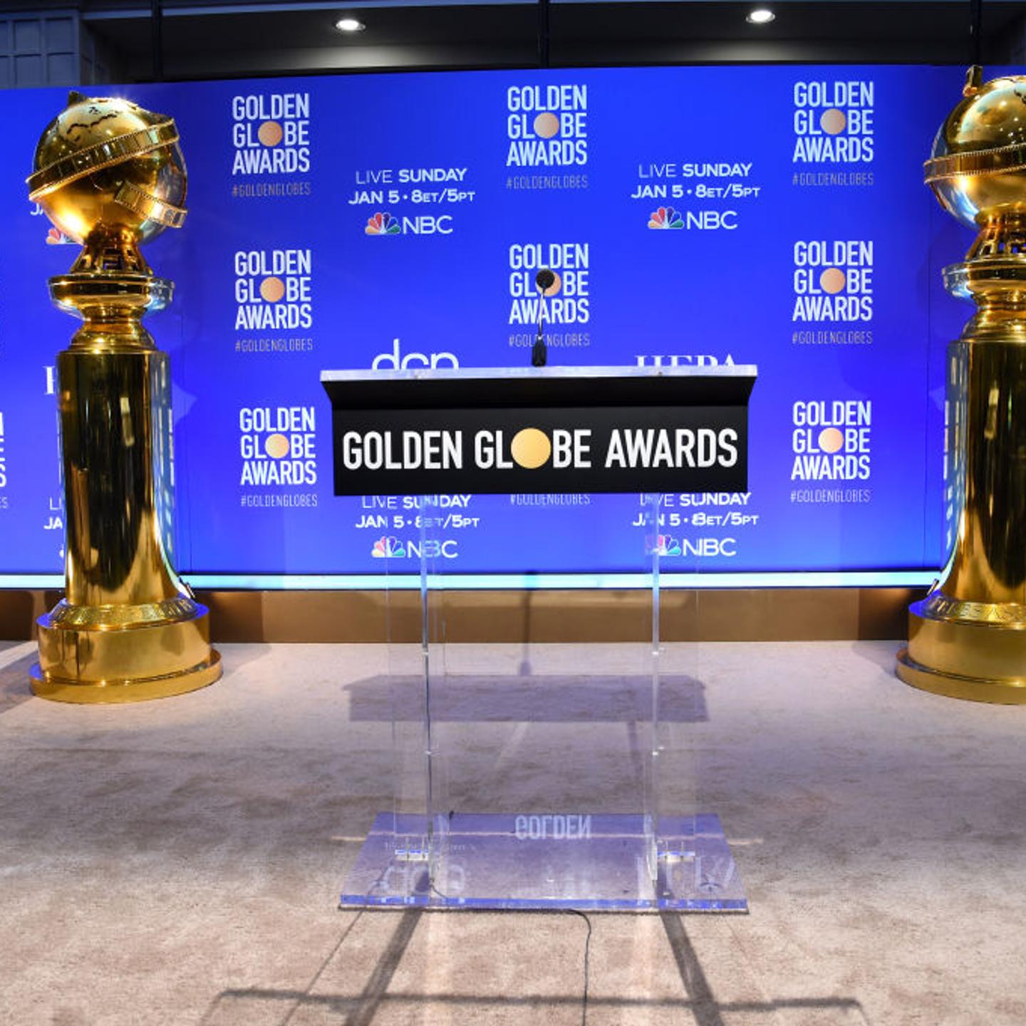 View of the podium as Moët & Chandon Toasts The 77th Annual Golden Globe Awards Nominations