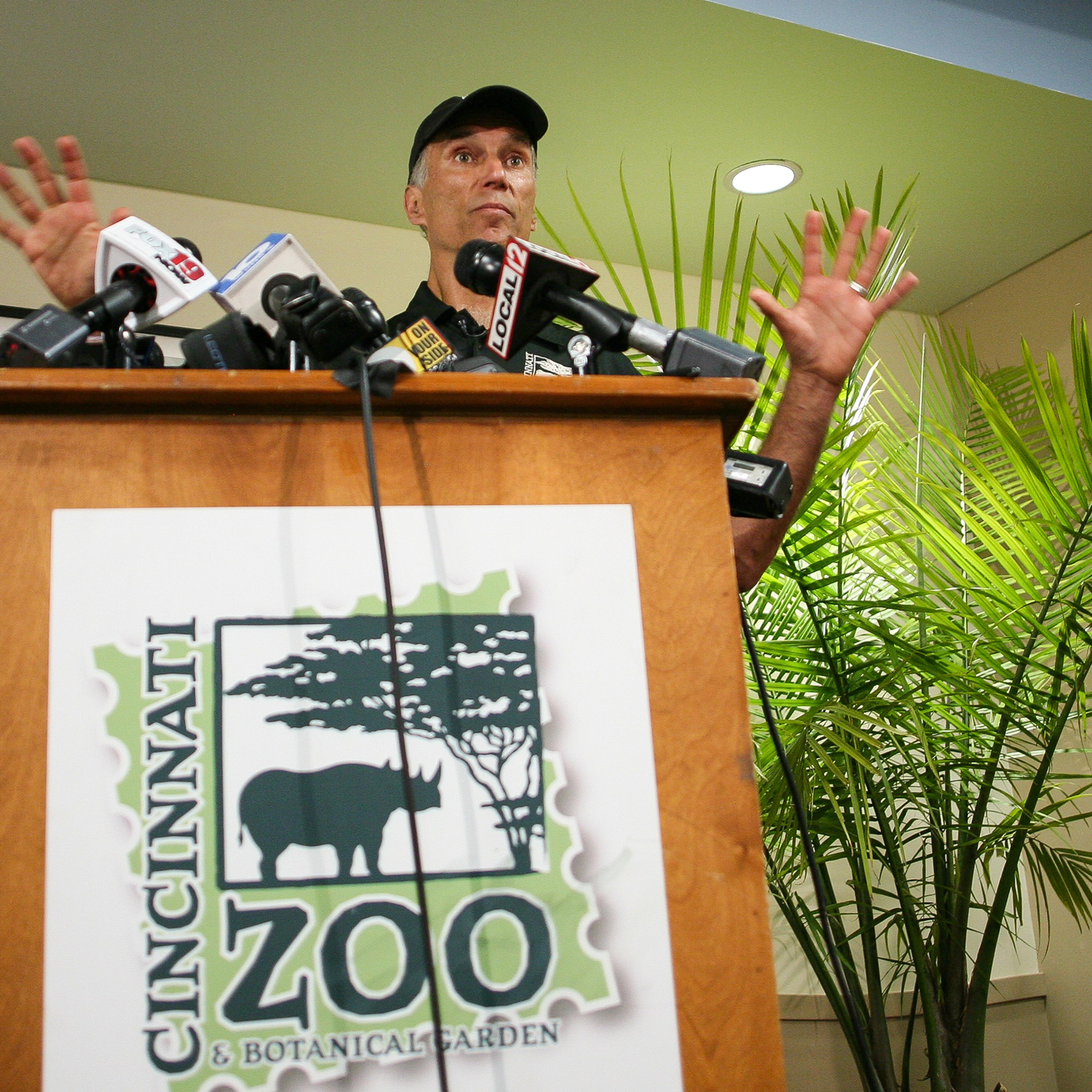 Cincinnati Zoo Director Thane Maynard speaks to reporters after gorilla was shot in Cincinnati, Ohio