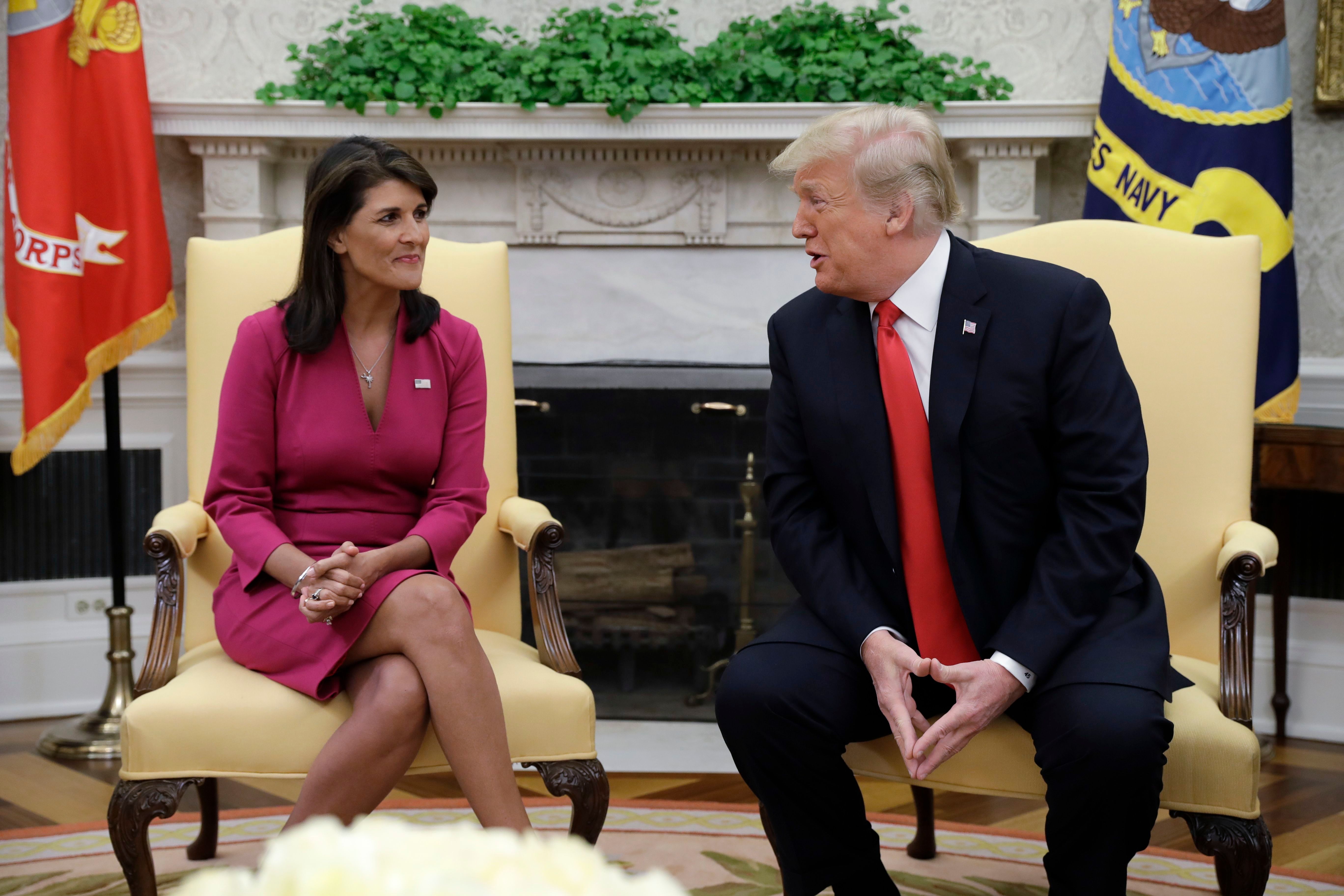 Trump Haley, Washington, USA - 09 Oct 2018