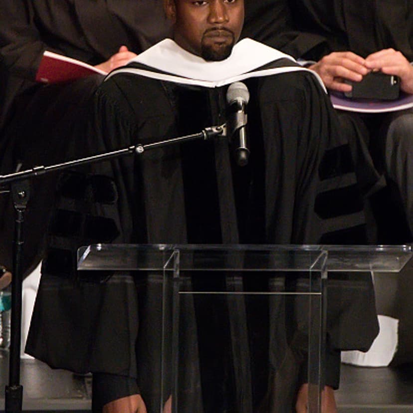 Kanye West receives an honorary doctorate at School Of Art Institute Of Chicago in Chicago on May 11, 2015.