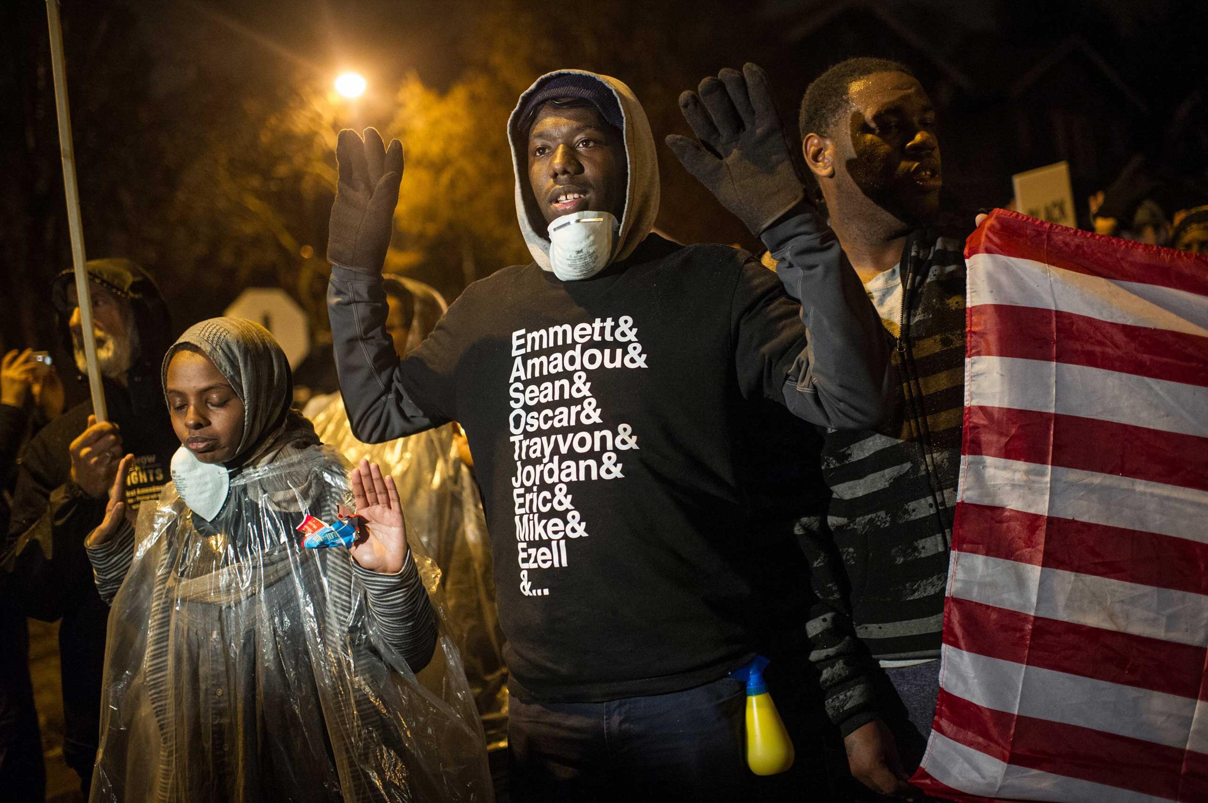 Peaceful march in St. Louis, as people await for Grand Jury verdict