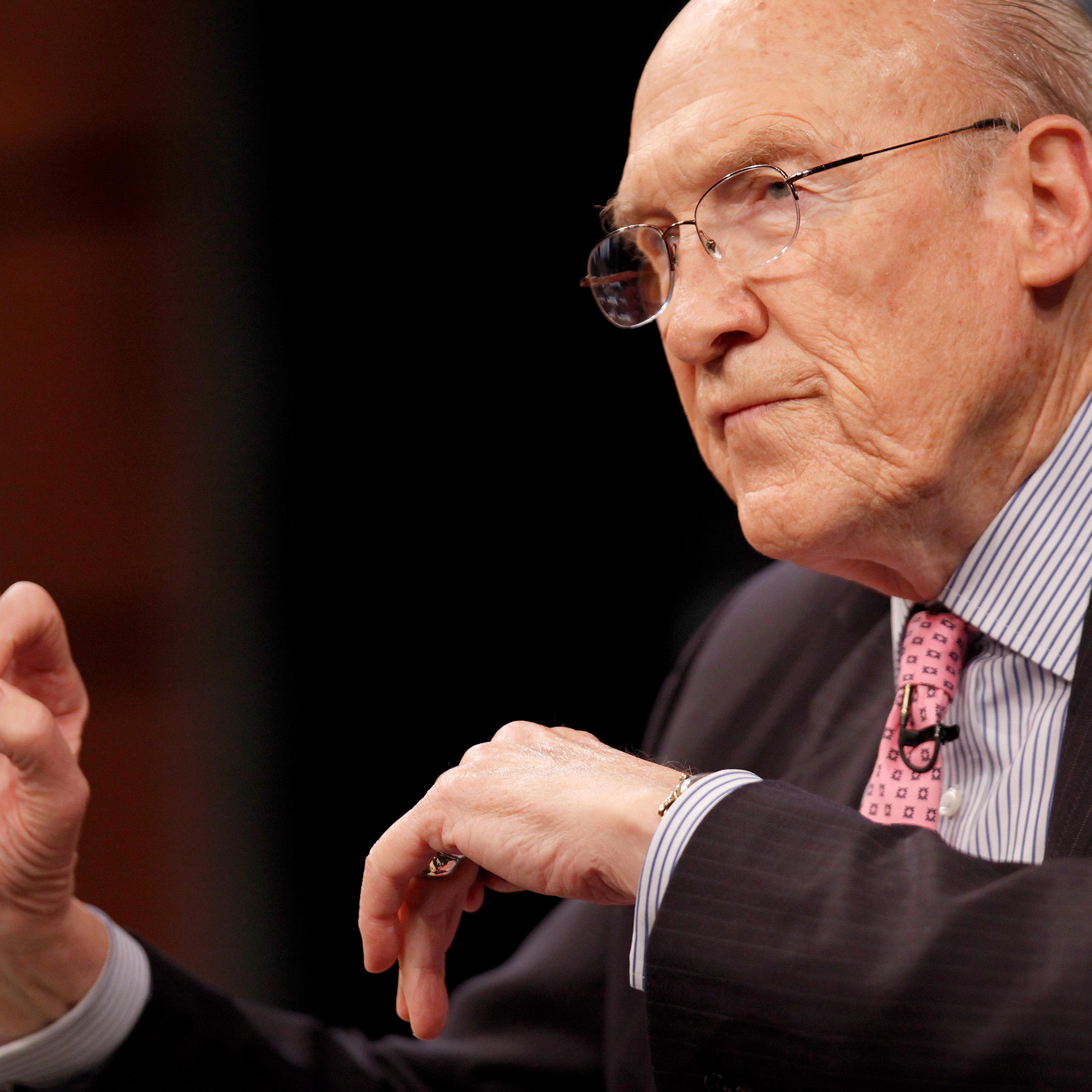 Alan Simpson, former co-chairman of the National Commission on Fiscal Responsibility and Reform, speaks during the Moment Of Truth Project event in Washington, D.C., U.S., on April 19, 2013.