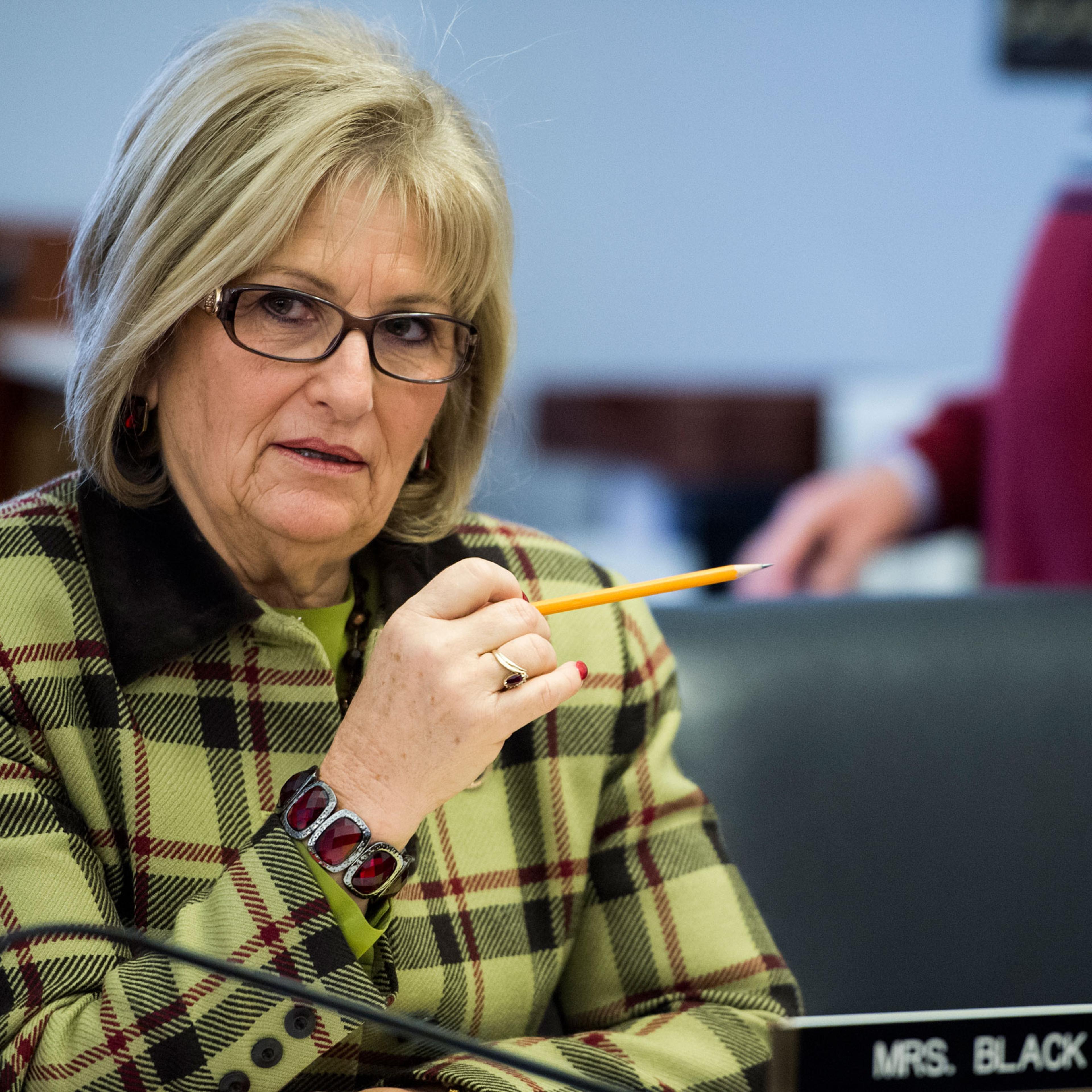 Rep. Diane Black takes her seat for the House Budget Committee hearing on "The Congressional Budget Office's (CBO) Budget and Economic Outlook" on Jan. 27, 2015.