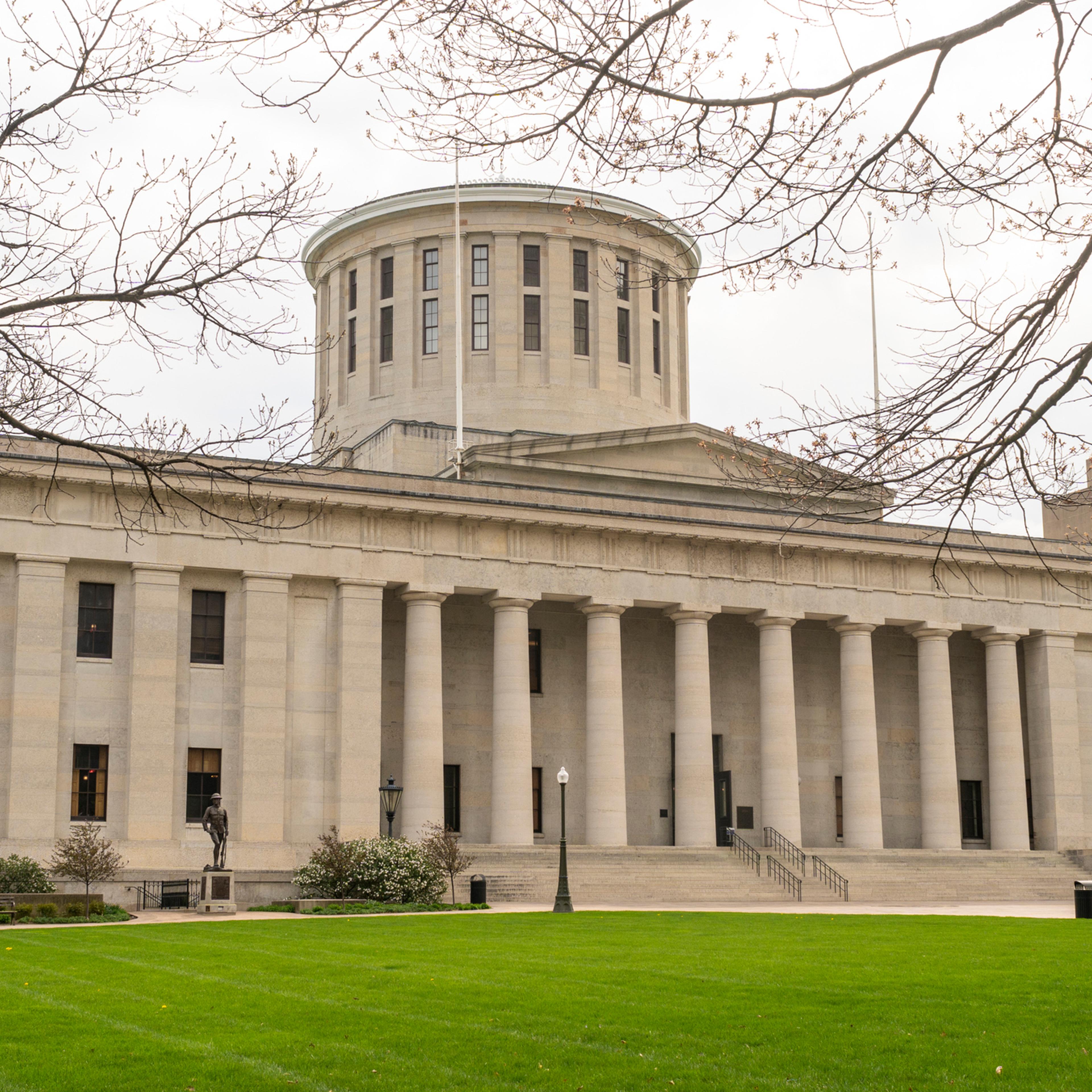 Ohio government statehouse in Columbus.