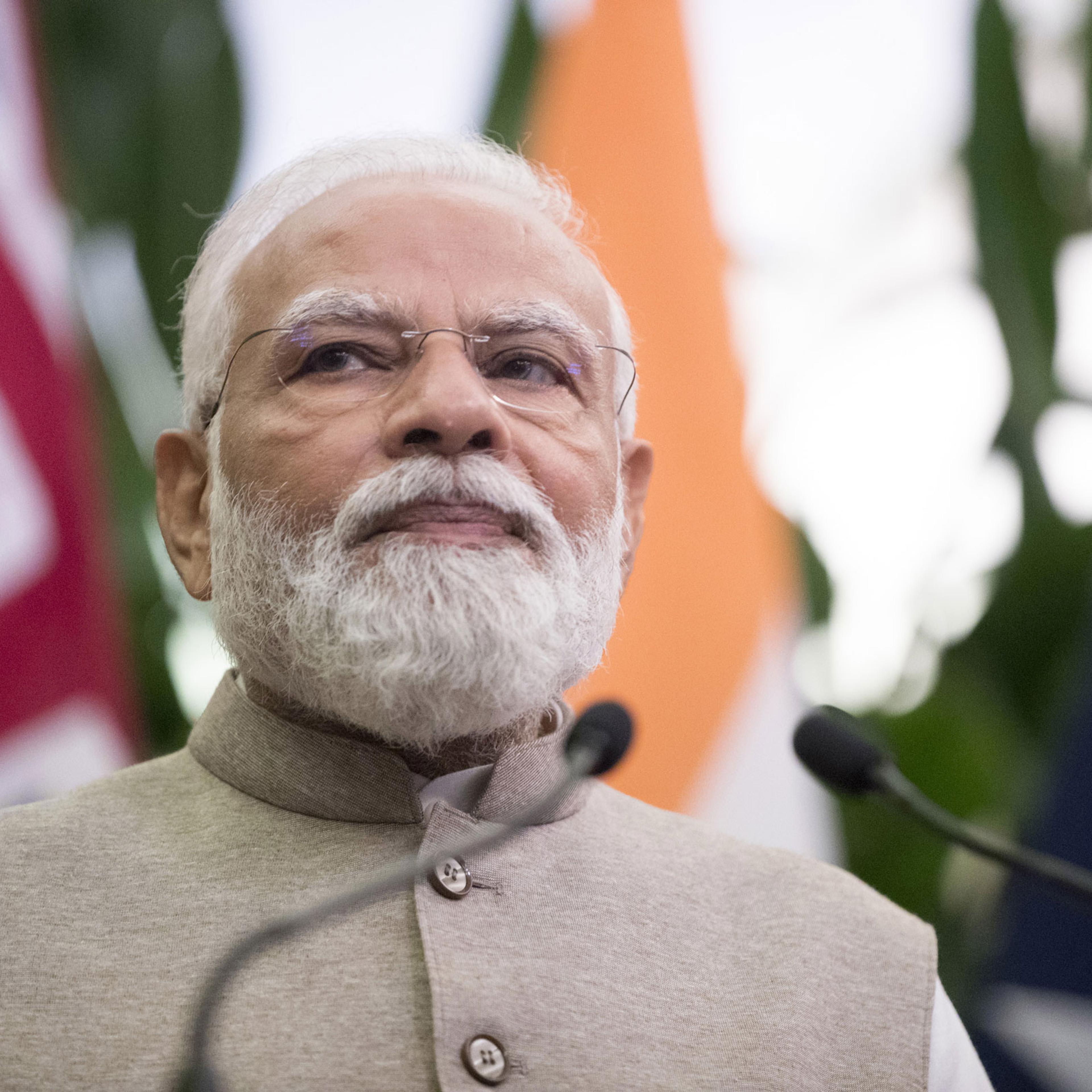 Narendra Modi, India’s prime minister, during a news conference in Sydney, Australia