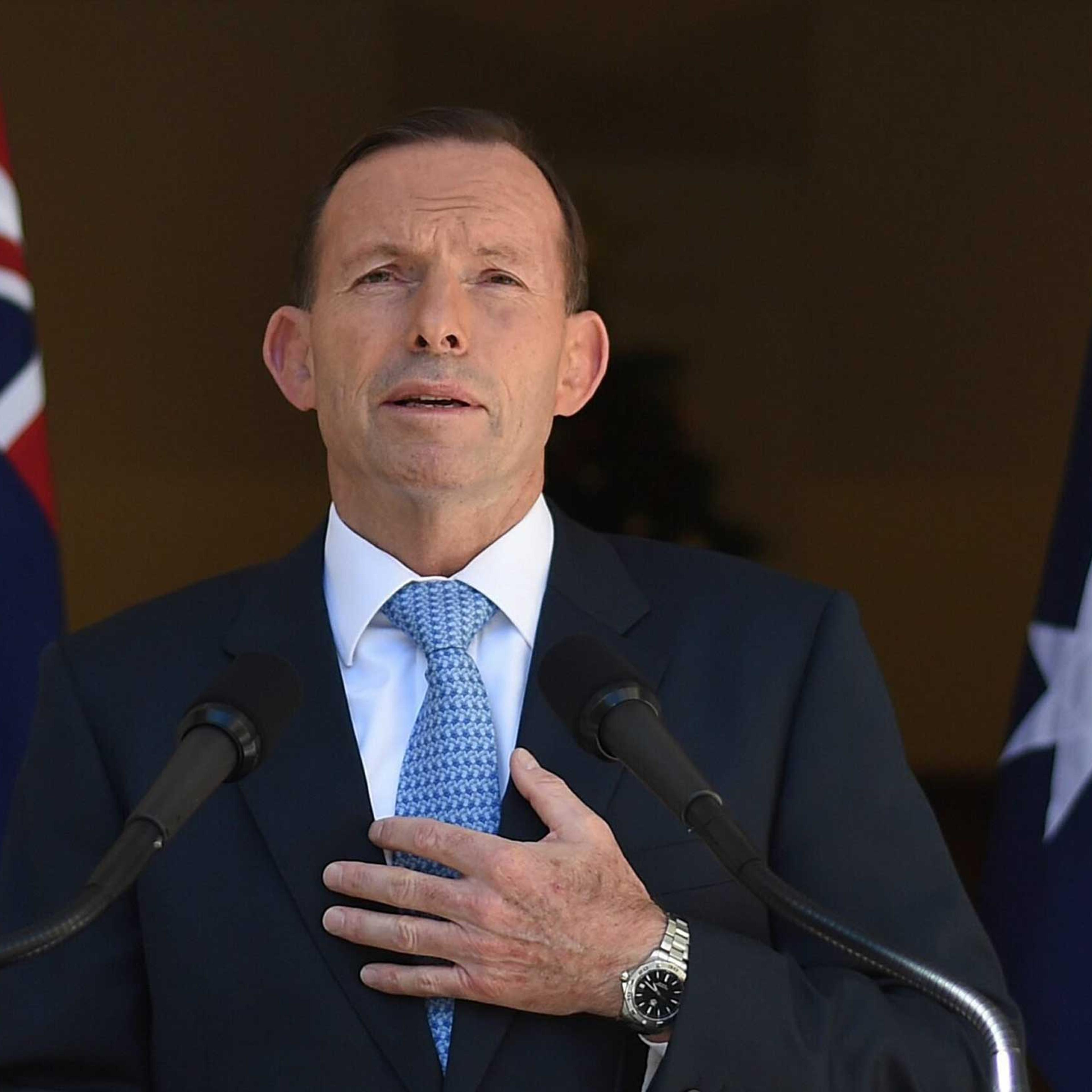 Prime Minister Tony Abbott speaks to the media during a press conference at Parliament House in Canberra, Australia, Dec. 17 2014.