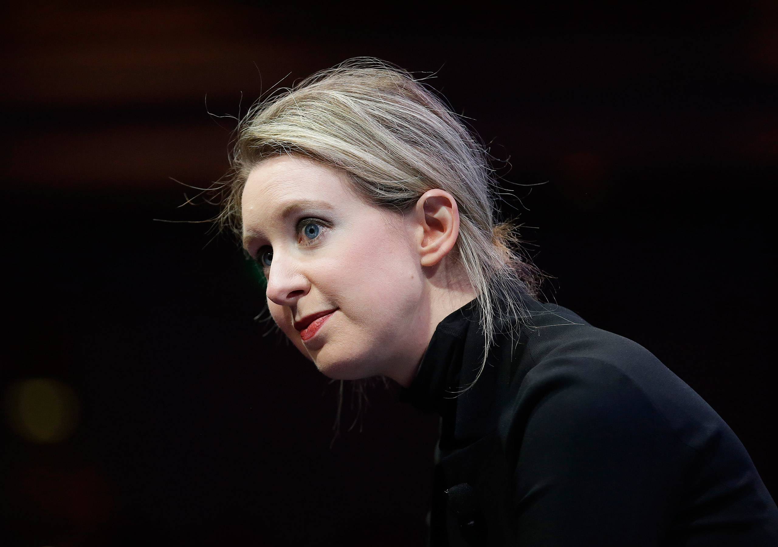 Elizabeth Holmes, founder and CEO of Theranos, speaks at the Fortune Global Forum in San Francisco, Monday, Nov. 2, 2015. (AP Photo/Jeff Chiu)