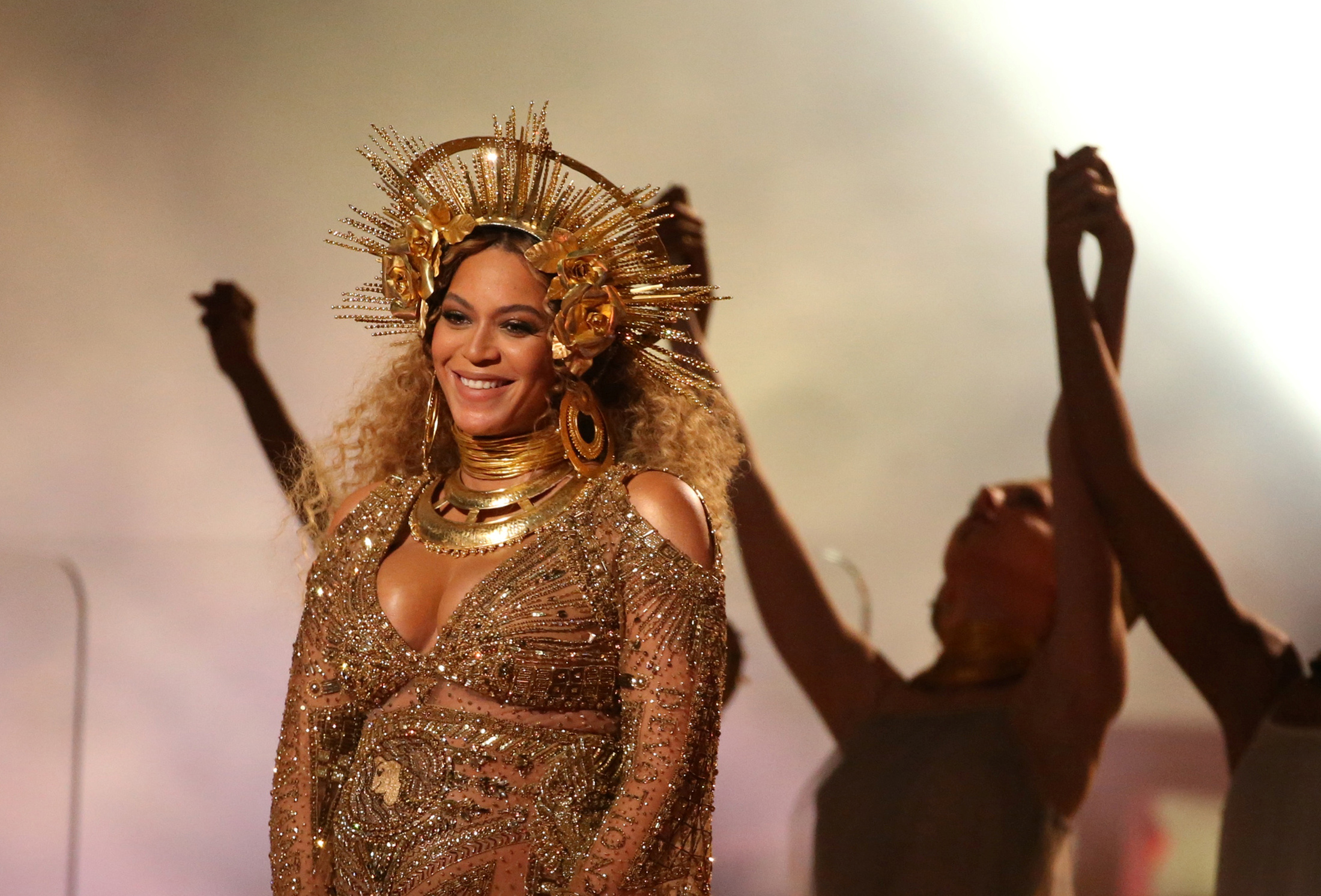 FILE PHOTO - Beyonce performs at the 59th Annual Grammy Awards in Los Angeles