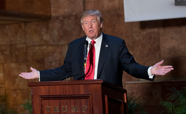 Donald Trump speaks at a press conference for the release of his new book "Crippled America" at Trump Tower on November 3, 2015 in New York City.