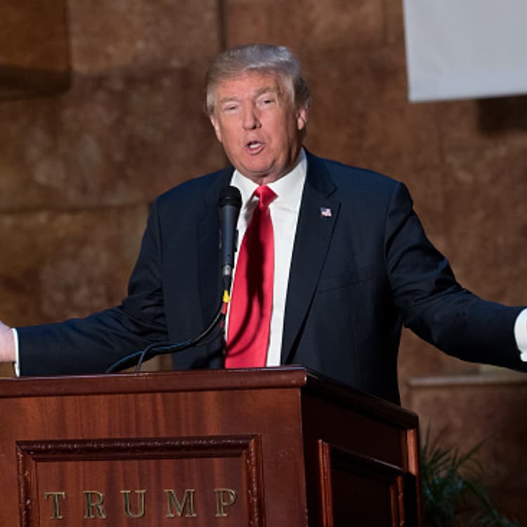 Donald Trump speaks at a press conference for the release of his new book "Crippled America" at Trump Tower on November 3, 2015 in New York City.