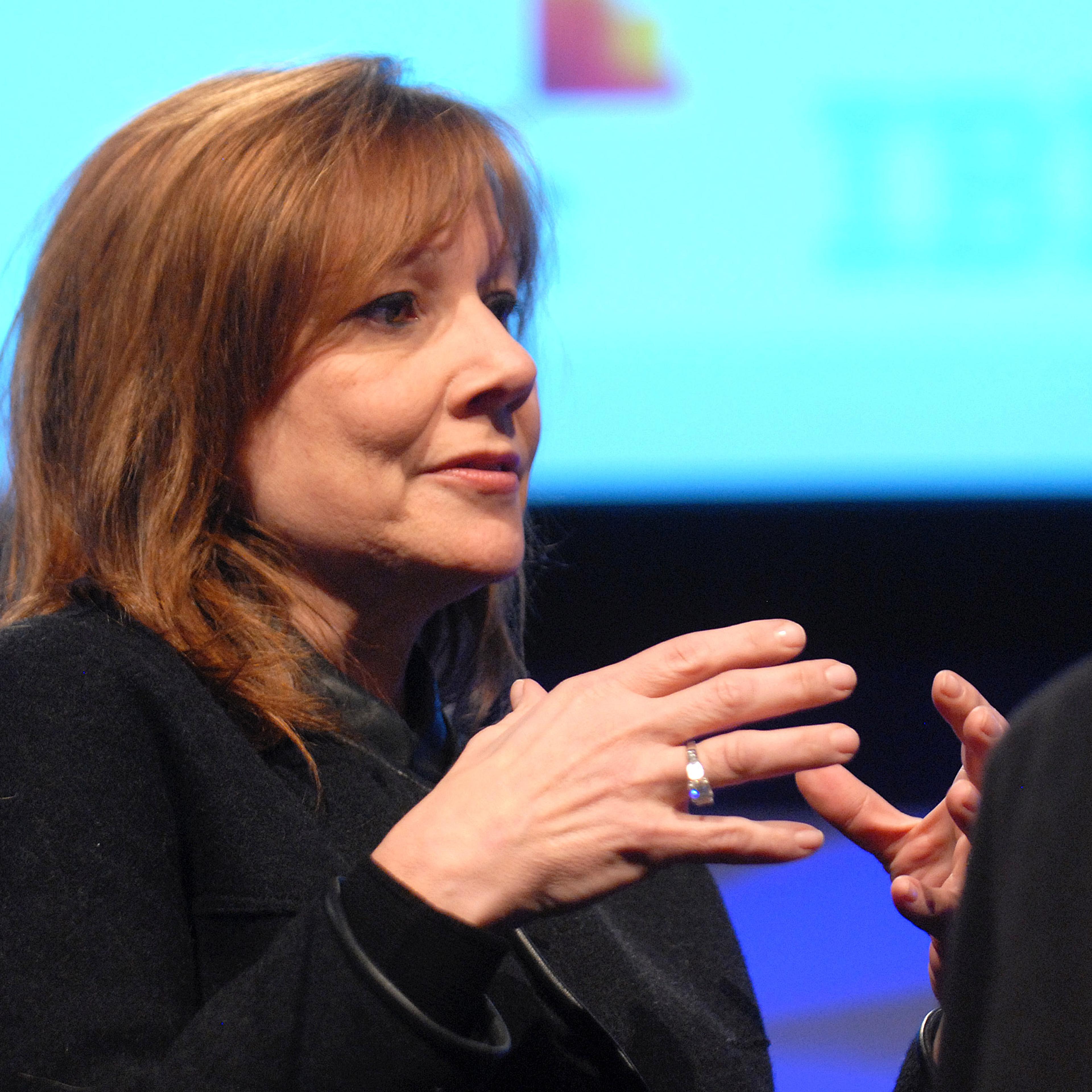 General Motors CEO Mary Barra attends the Automotive World Congress on Jan. 14, 2015 in Detroit.