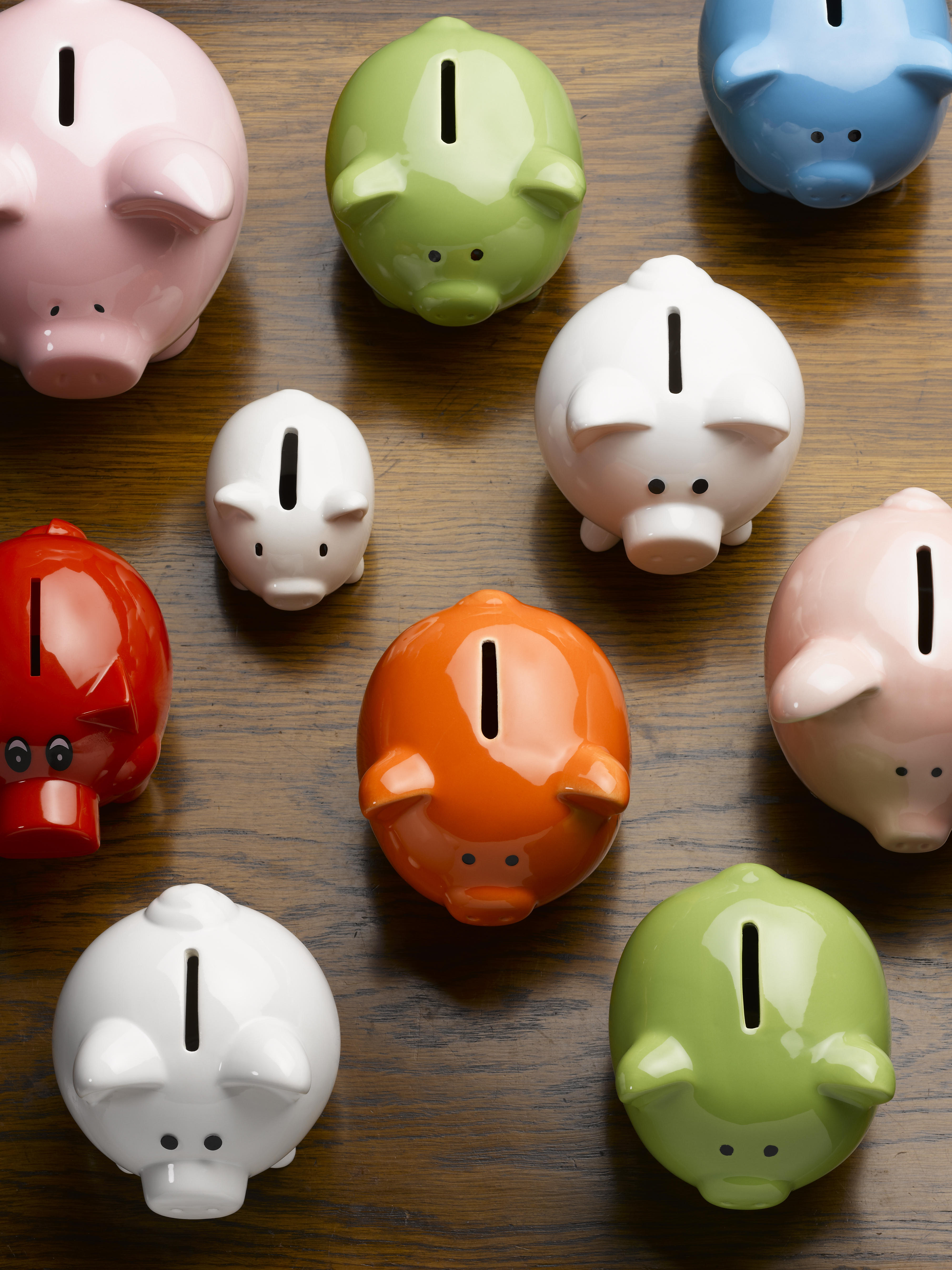 multi-colored-piggy-banks
