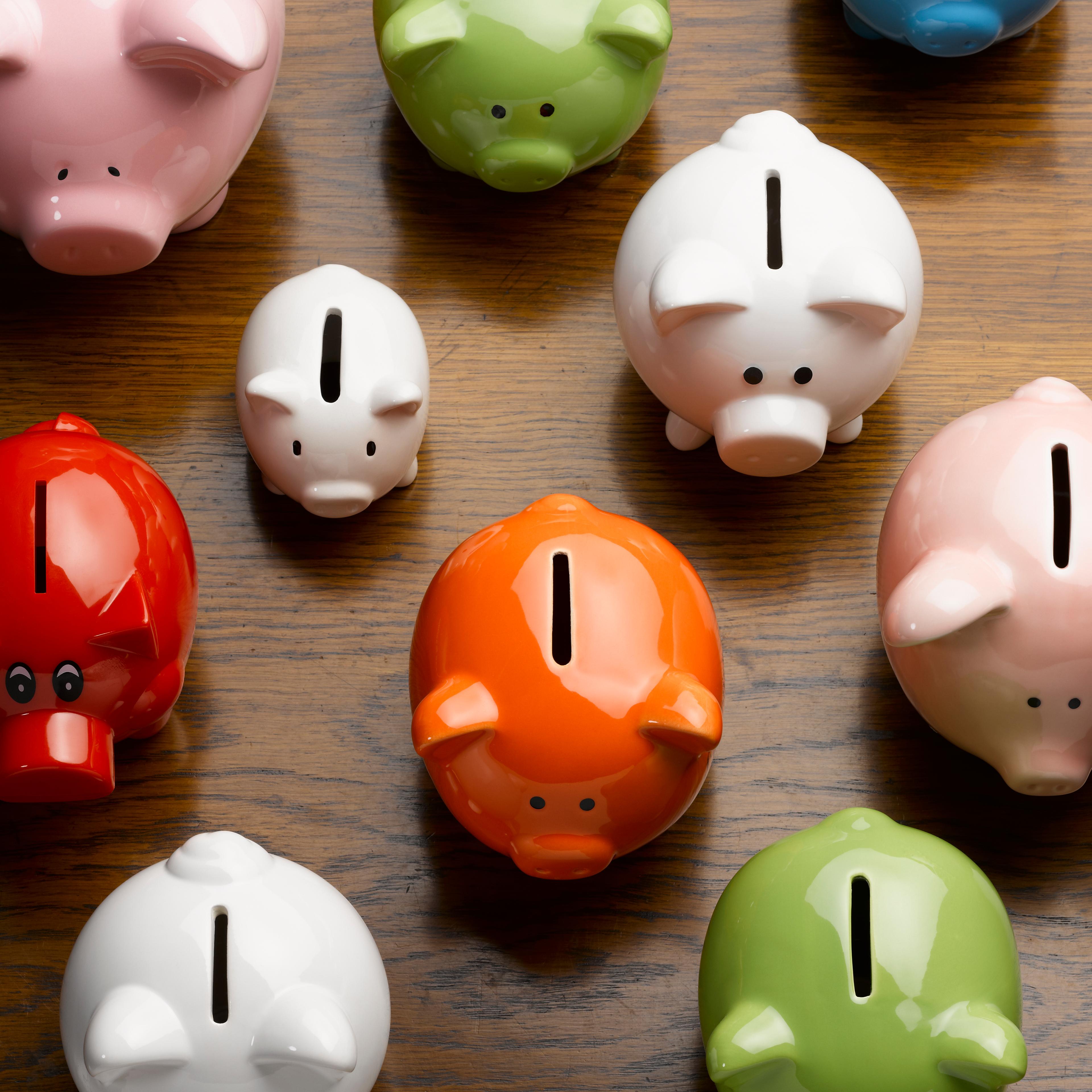 multi-colored-piggy-banks