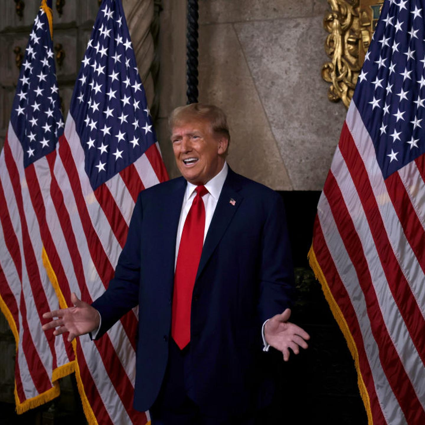 Former President Donald Trump Speaks At Mar-a-Lago In Florida