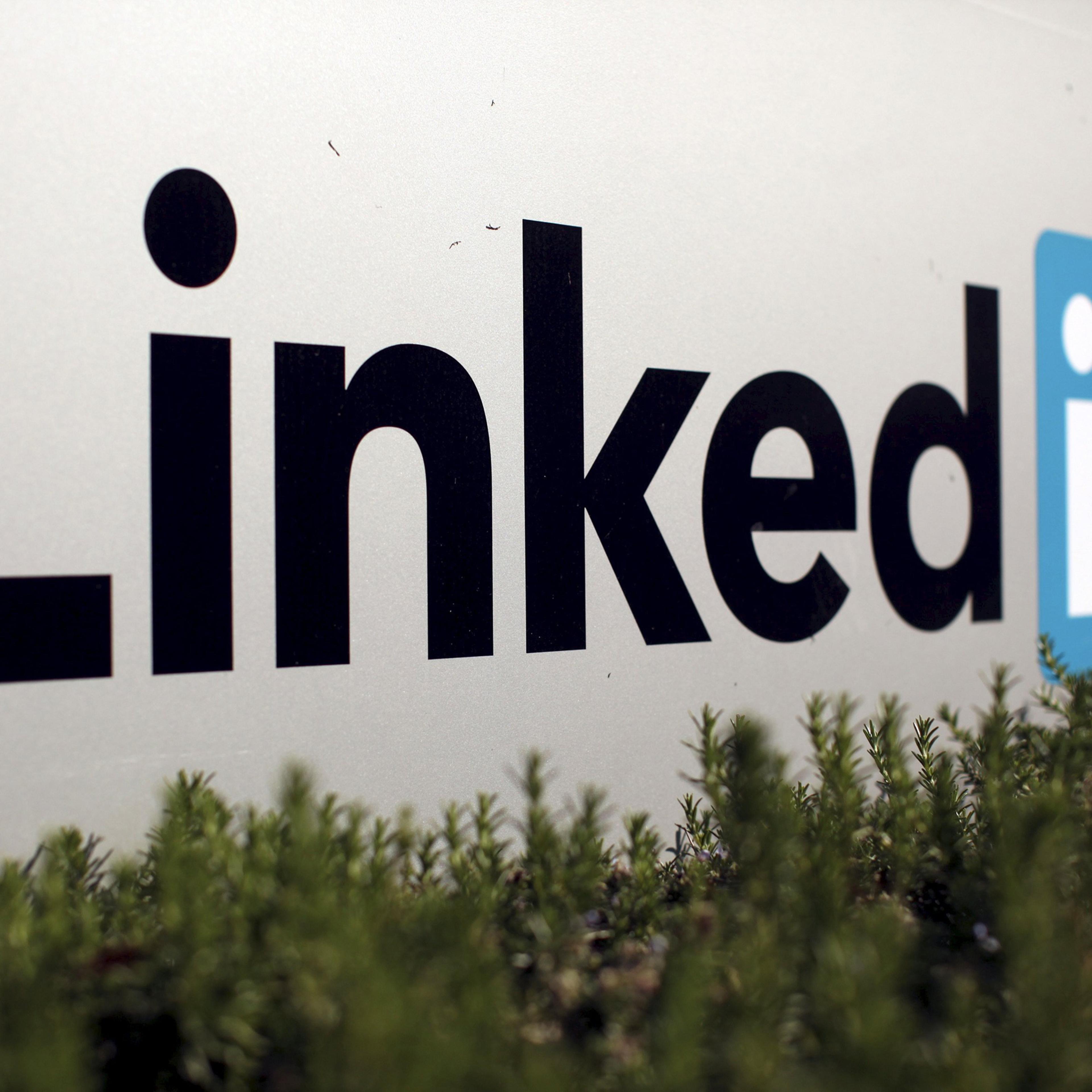 The logo for LinkedIn Corporation is shown in Mountain View, California