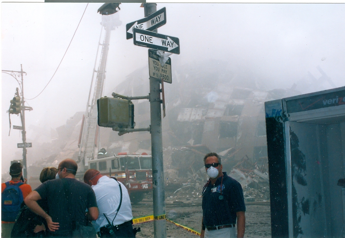 Jaime Hazan is in the blue shirt in New York City on Sept. 12, 2001.
