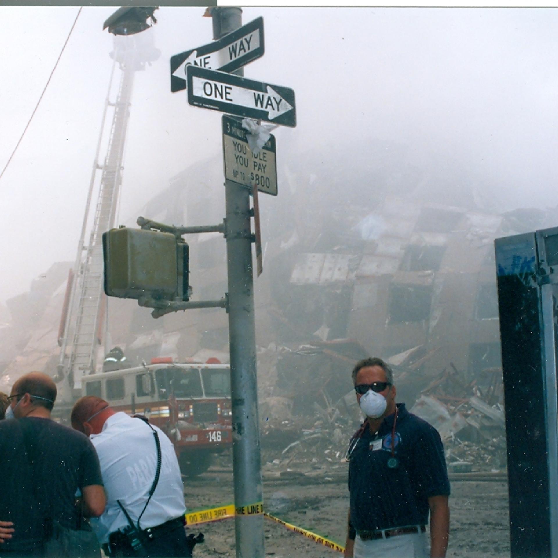 Jaime Hazan is in the blue shirt in New York City on Sept. 12, 2001.