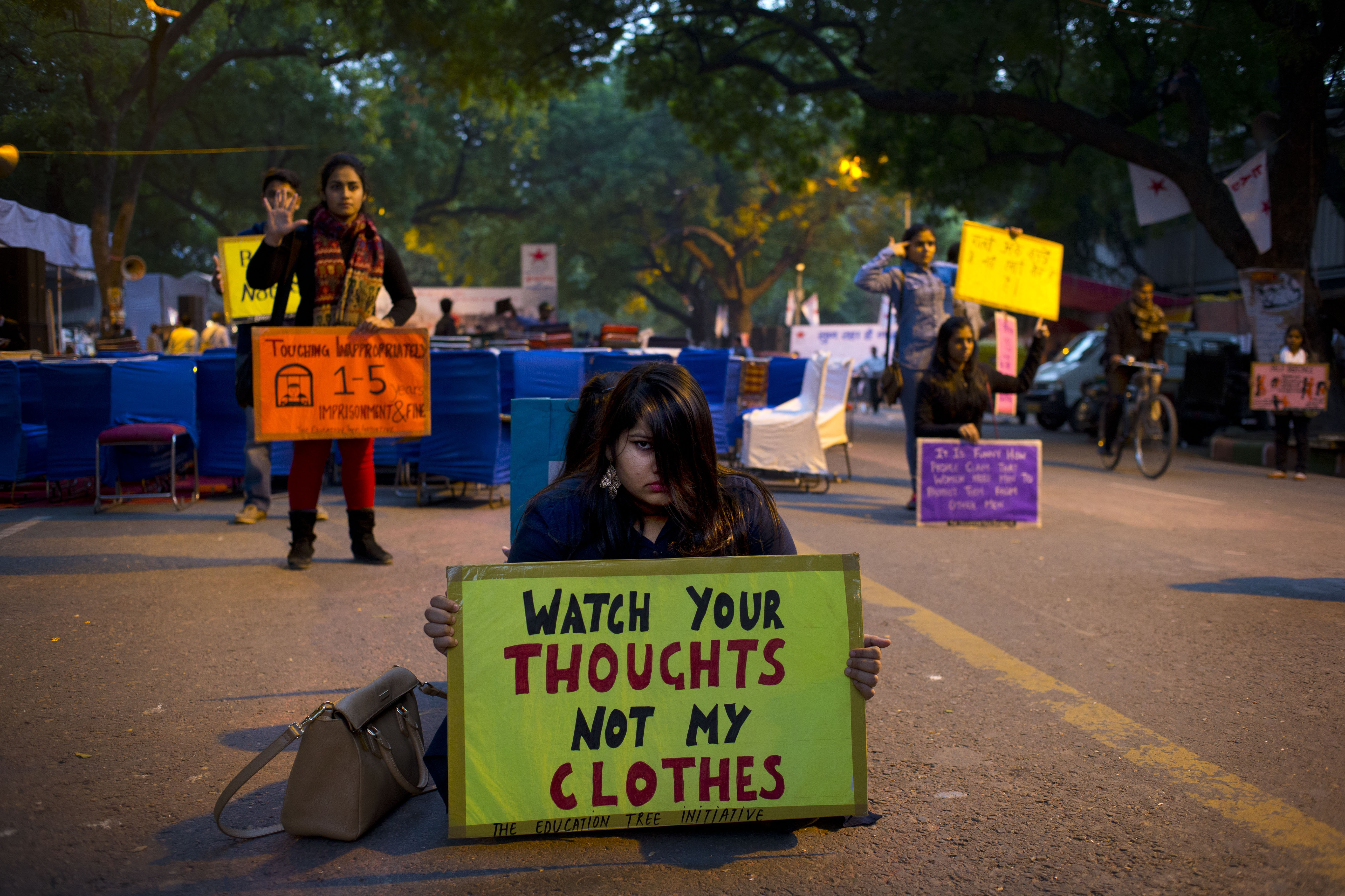 A flash mob performs during a candlelit vigil protesting violence against women as they mark the second anniversary of the deadly gang rape occurred in New Delhi on Dec. 16, 2014.