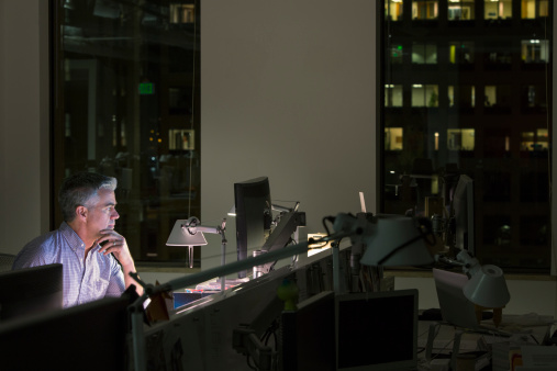businessman-working-late-office