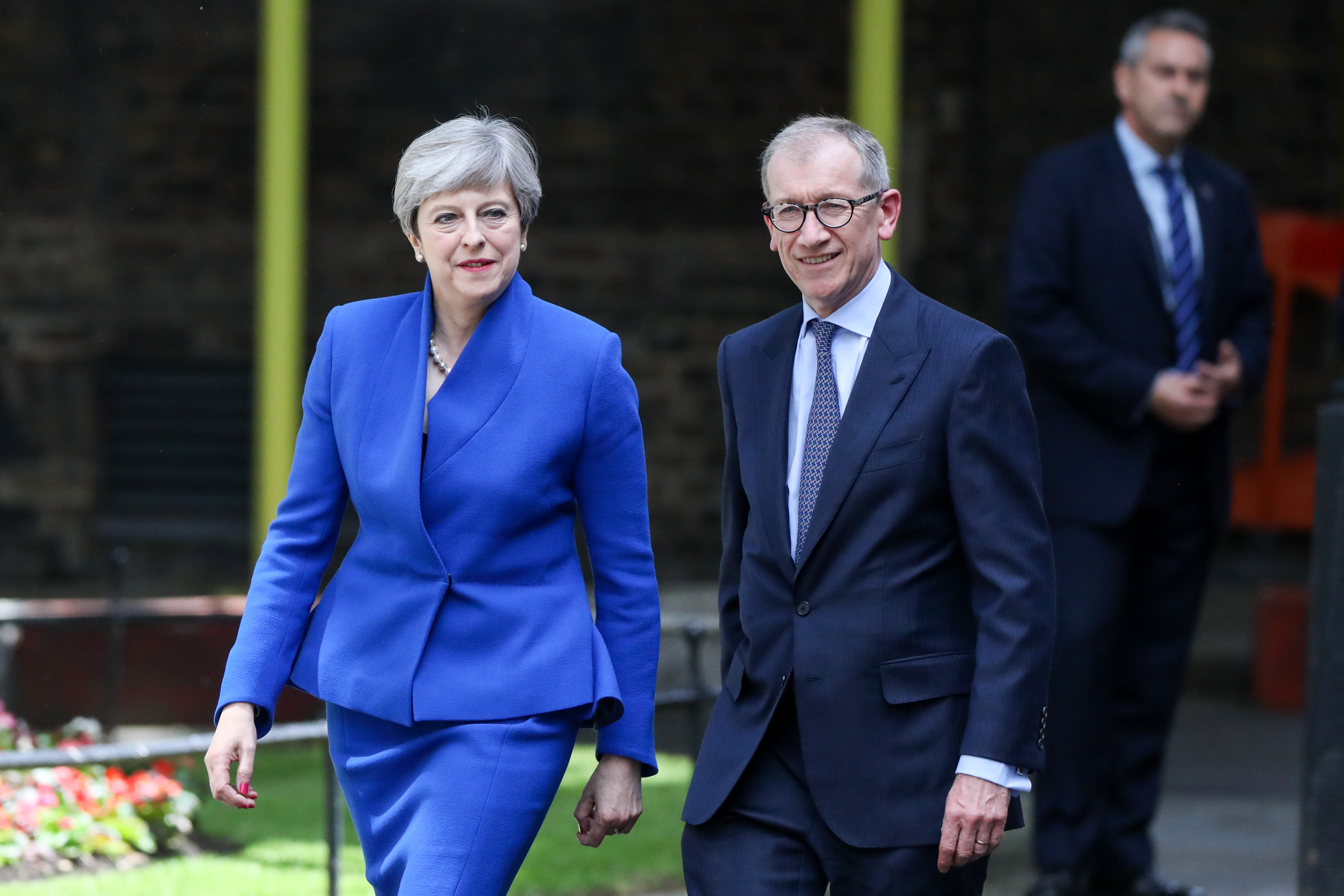 U.K. Prime Minister And Leader Of The Conservative Party Theresa May Reaction Following The Results Of General Election
