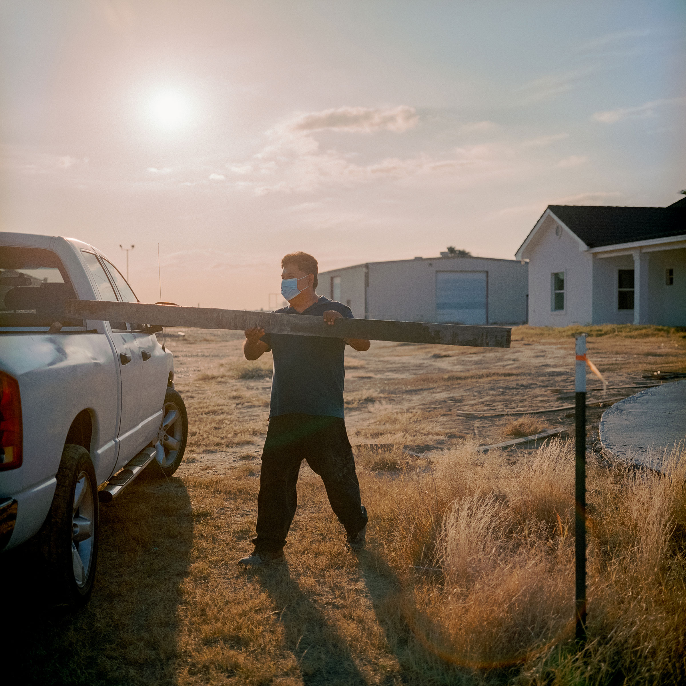 Jose Tejeda of Rio Grande City, Texas, works in Zapata County on Dec. 12