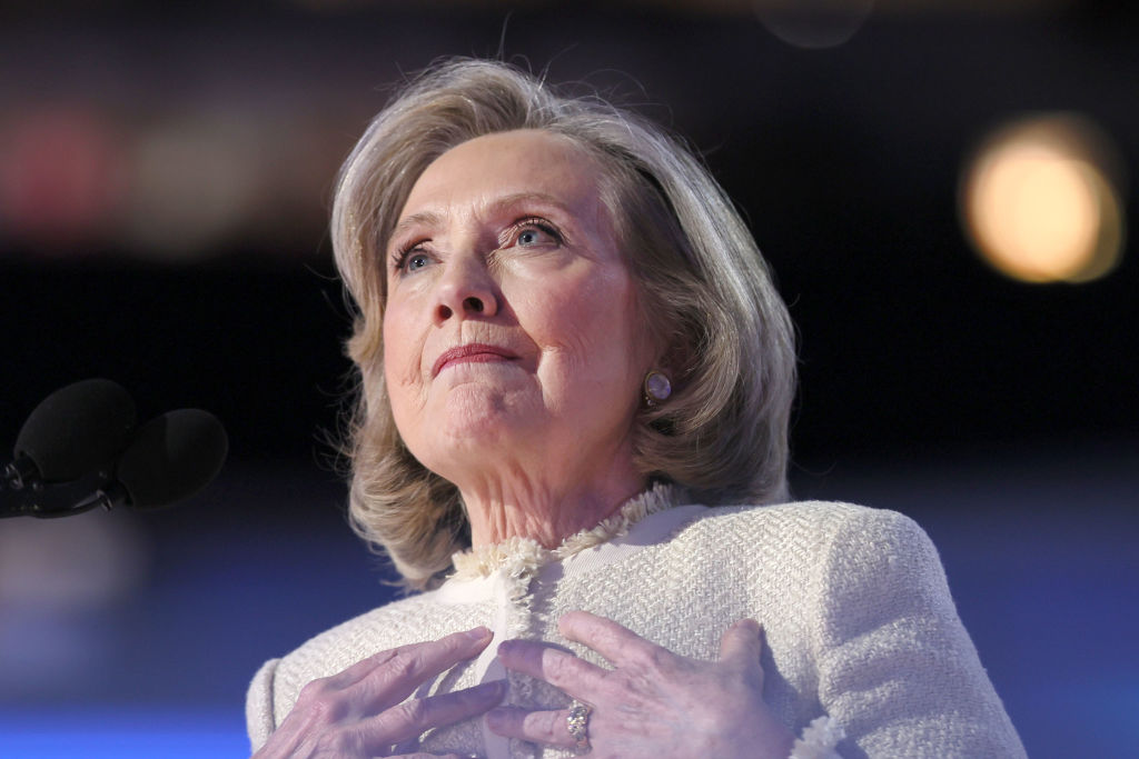 Former U.S. Secretary of State Hillary Rodham Clinton speaks during the 2024 Democratic National Convention at United Center in Chicago on Monday, Aug. 19, 2024 in Chicago, Ill.