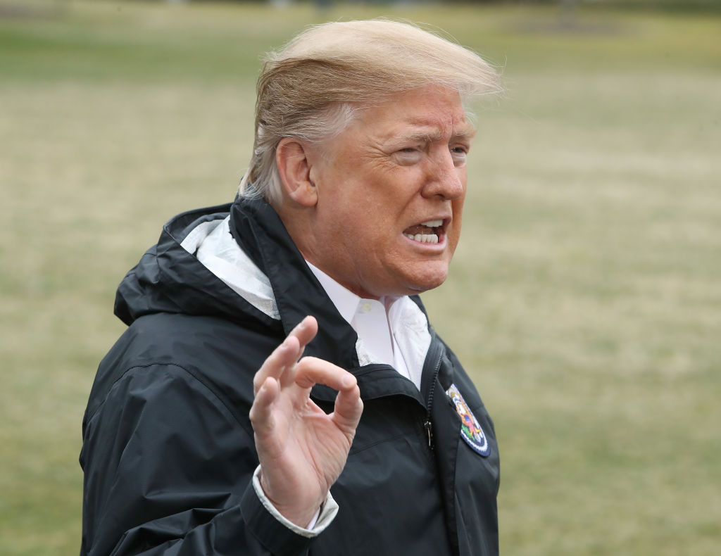 President Donald Trump Departs White House To Survey Alabama Tornado Damage