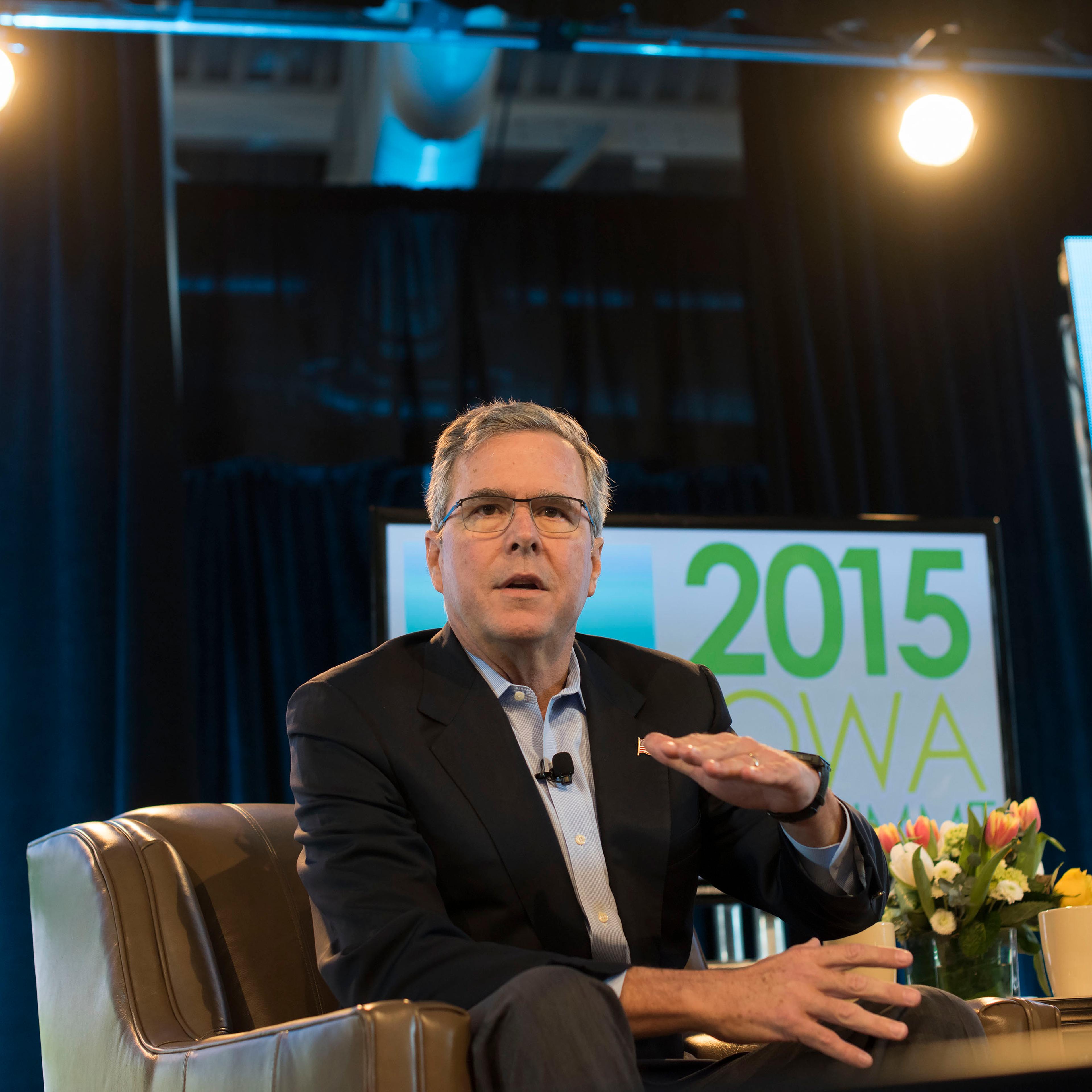 Jeb Bush, former governor of Florida, speaks during the Iowa Ag Summit at the Iowa State Fairgrounds in Des Moines, Iowa on March 7, 2015.