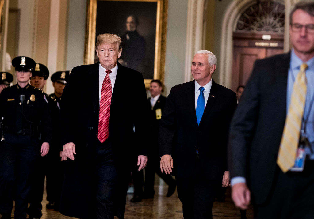 President Trump and Vice President Pence speak to the media