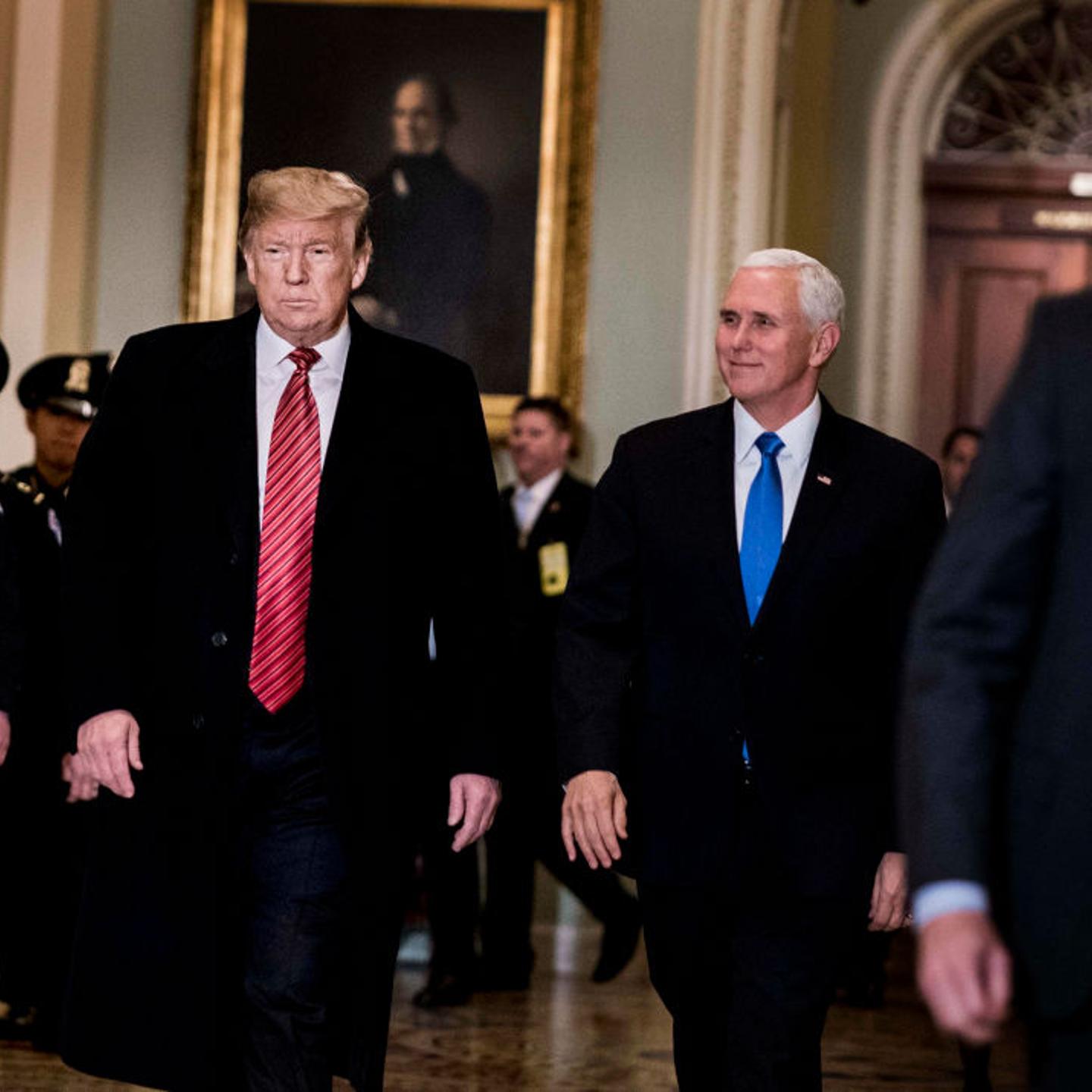 President Trump and Vice President Pence speak to the media
