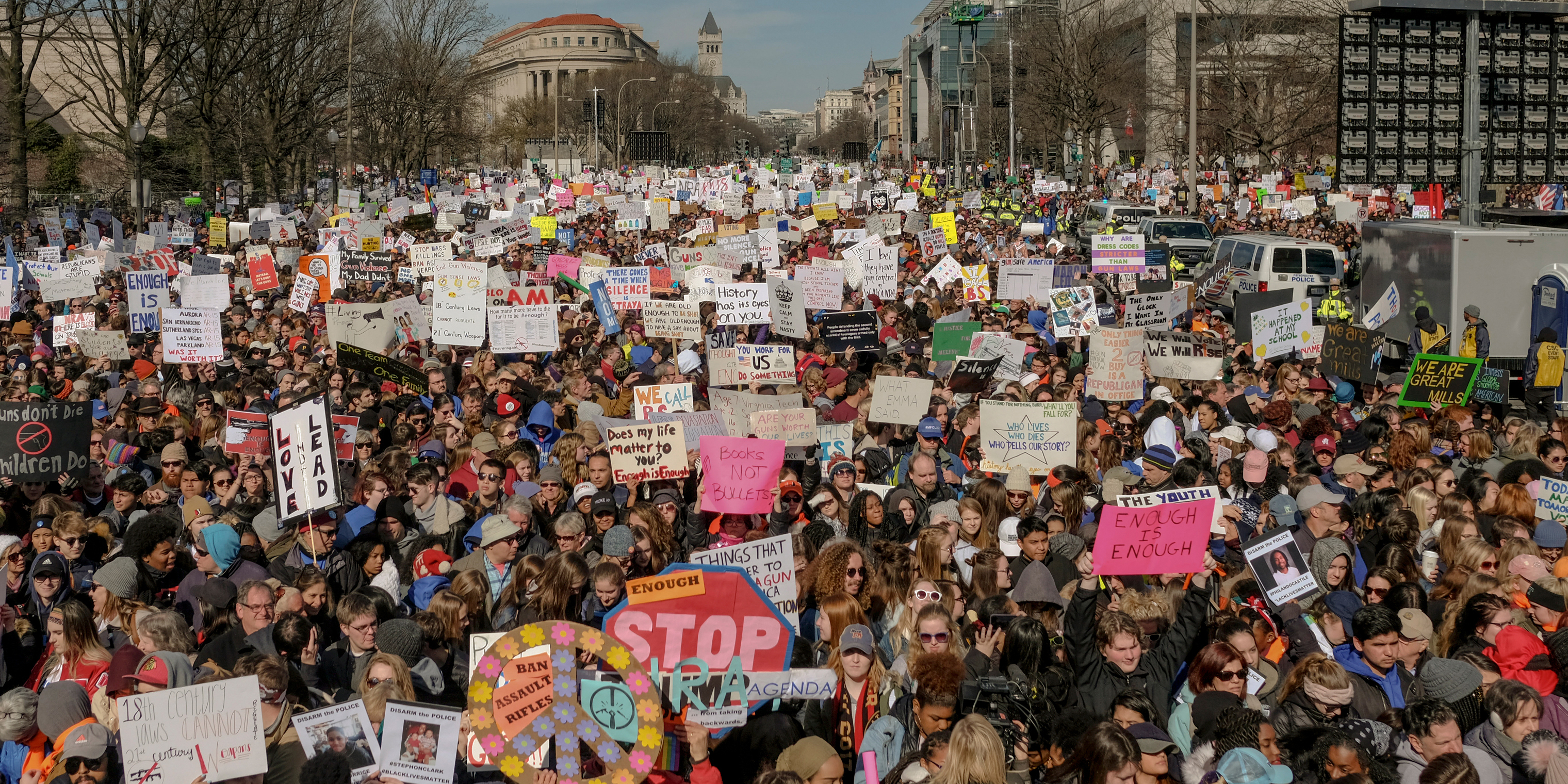 3/24/18, Washington, D.C. Demonstrators fill Pennsylvania Avenue in preparation for the March for Our Lives Rally in Washington, D.C. on March 24, 2018. Gabriella Demczuk / TIME