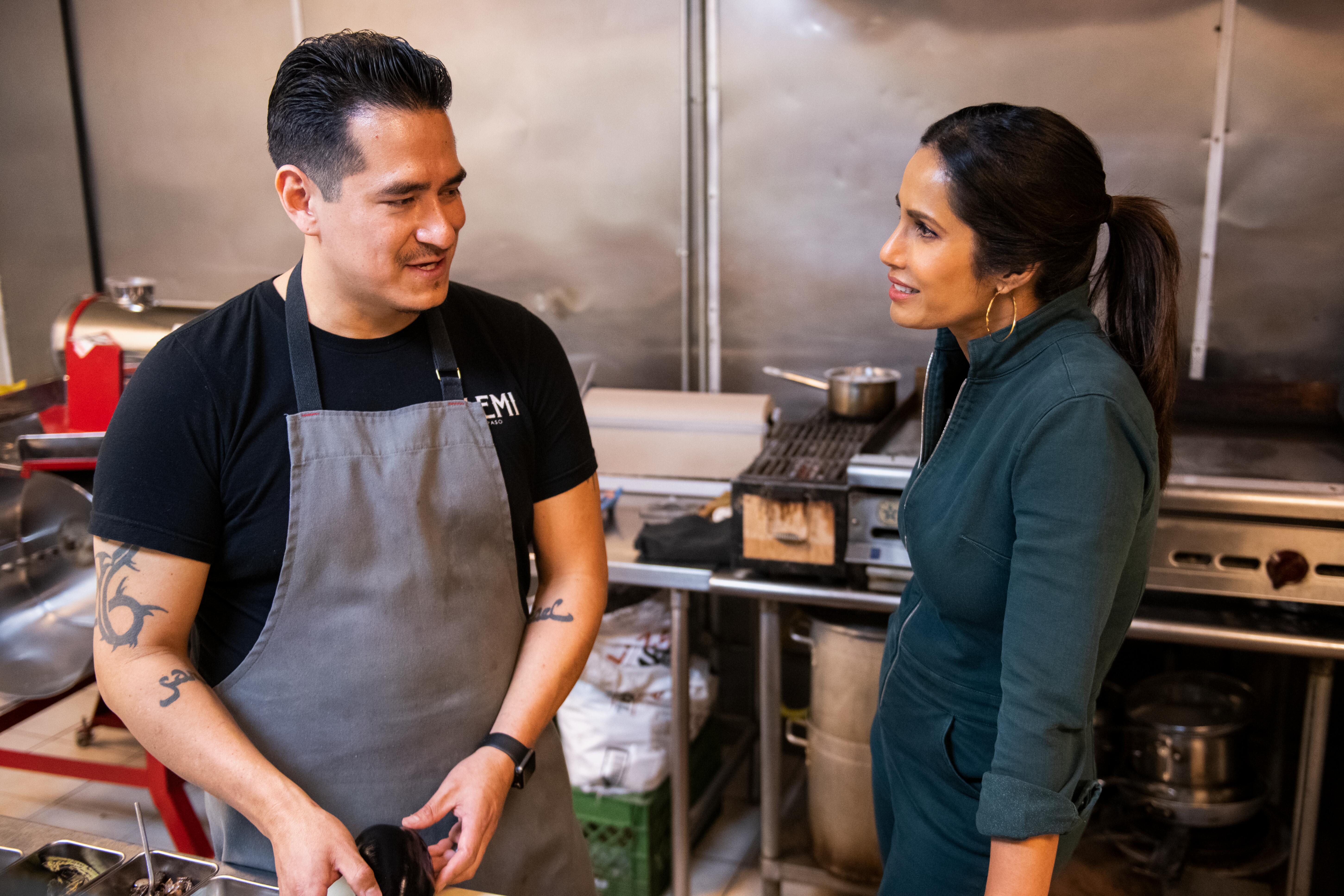 Padma Lakshmi with chef Emiliano Marentes of El Paso's Elemi in 'Taste the Nation'