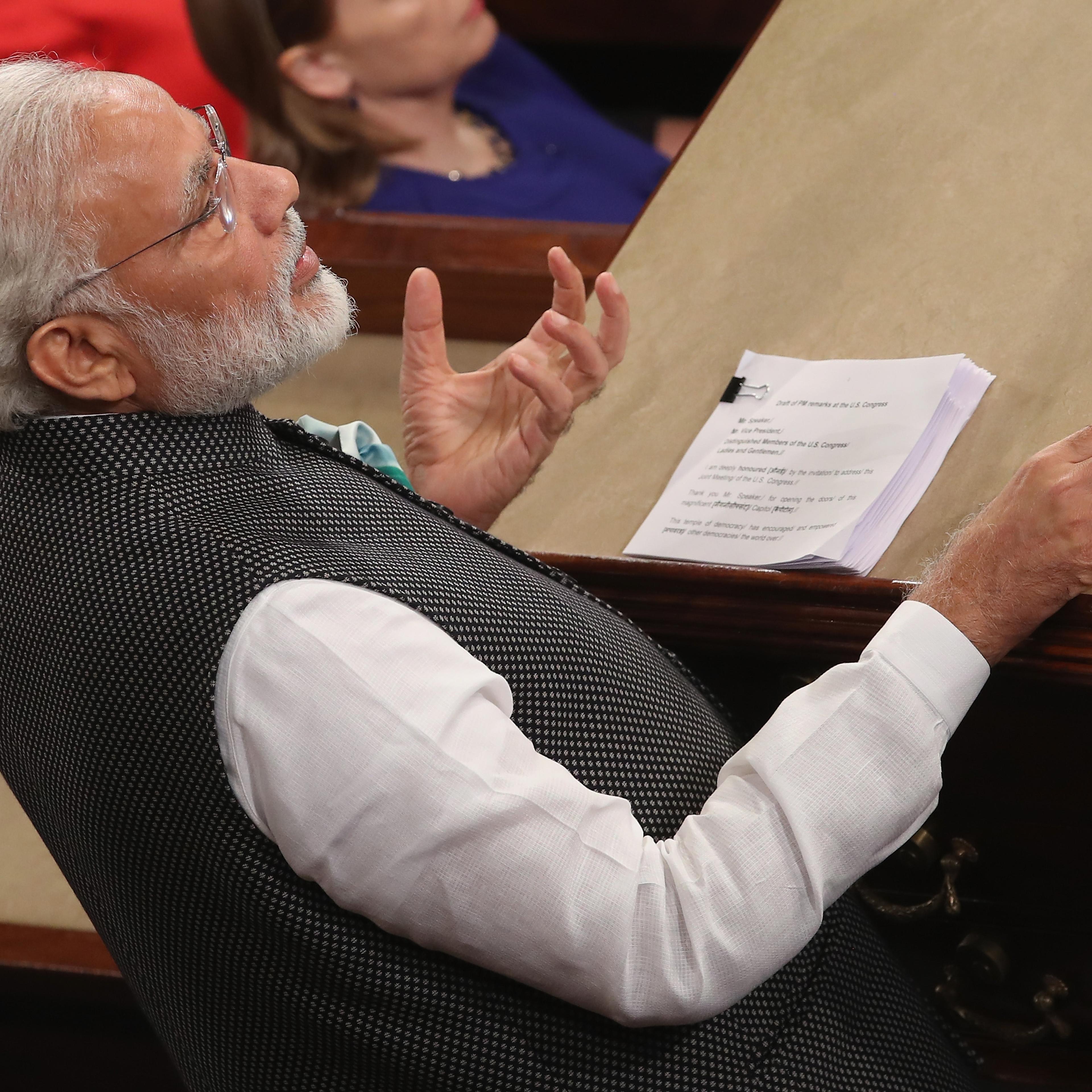 Indian Prime Minister Modi Addresses Joint Meeting Of Congress
