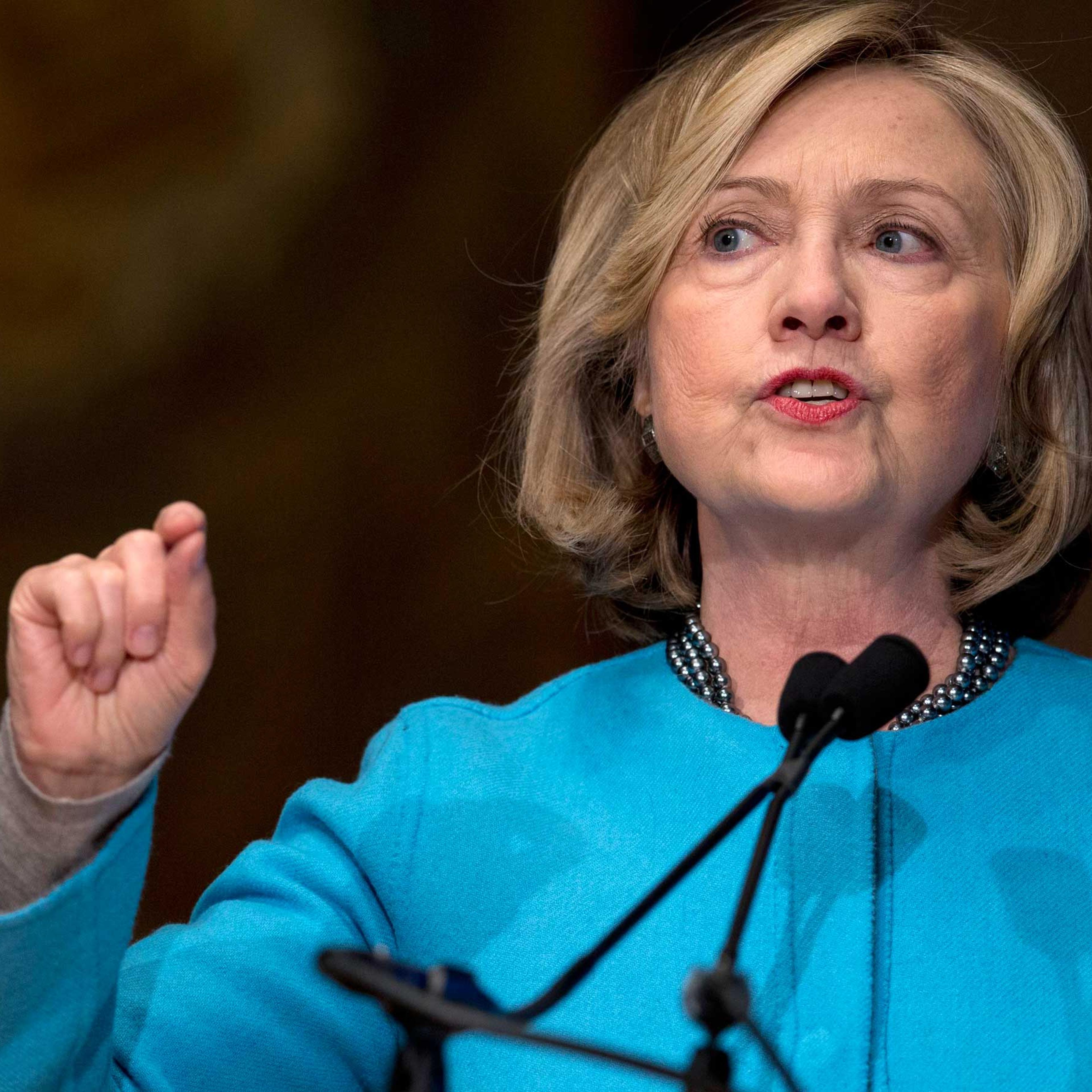 Former Secretary of State Hillary Rodham Clinton speaks at Georgetown University in Washington in Dec. 2014.